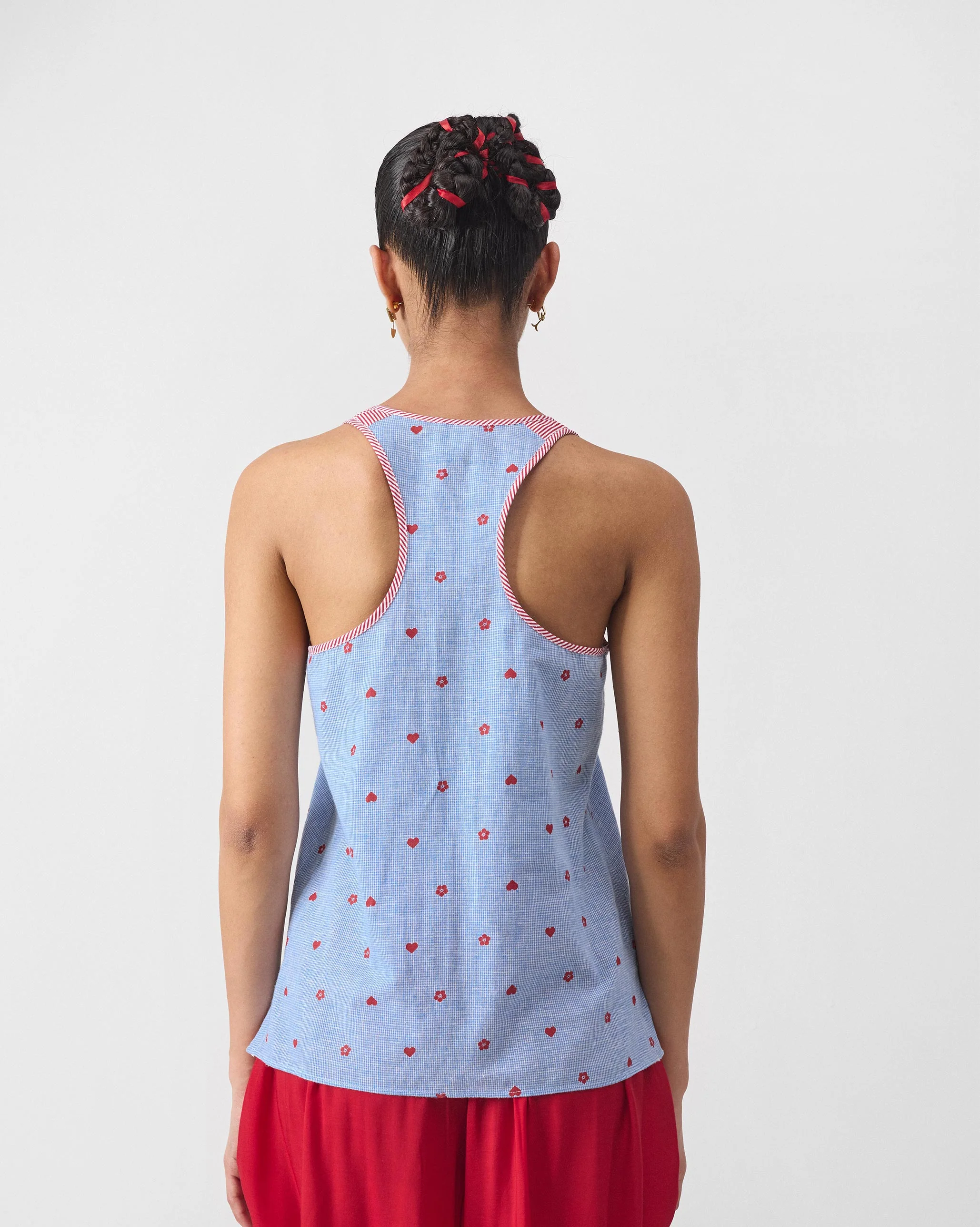 Moshi Racerback Top - Blue & Red Print - Image 5