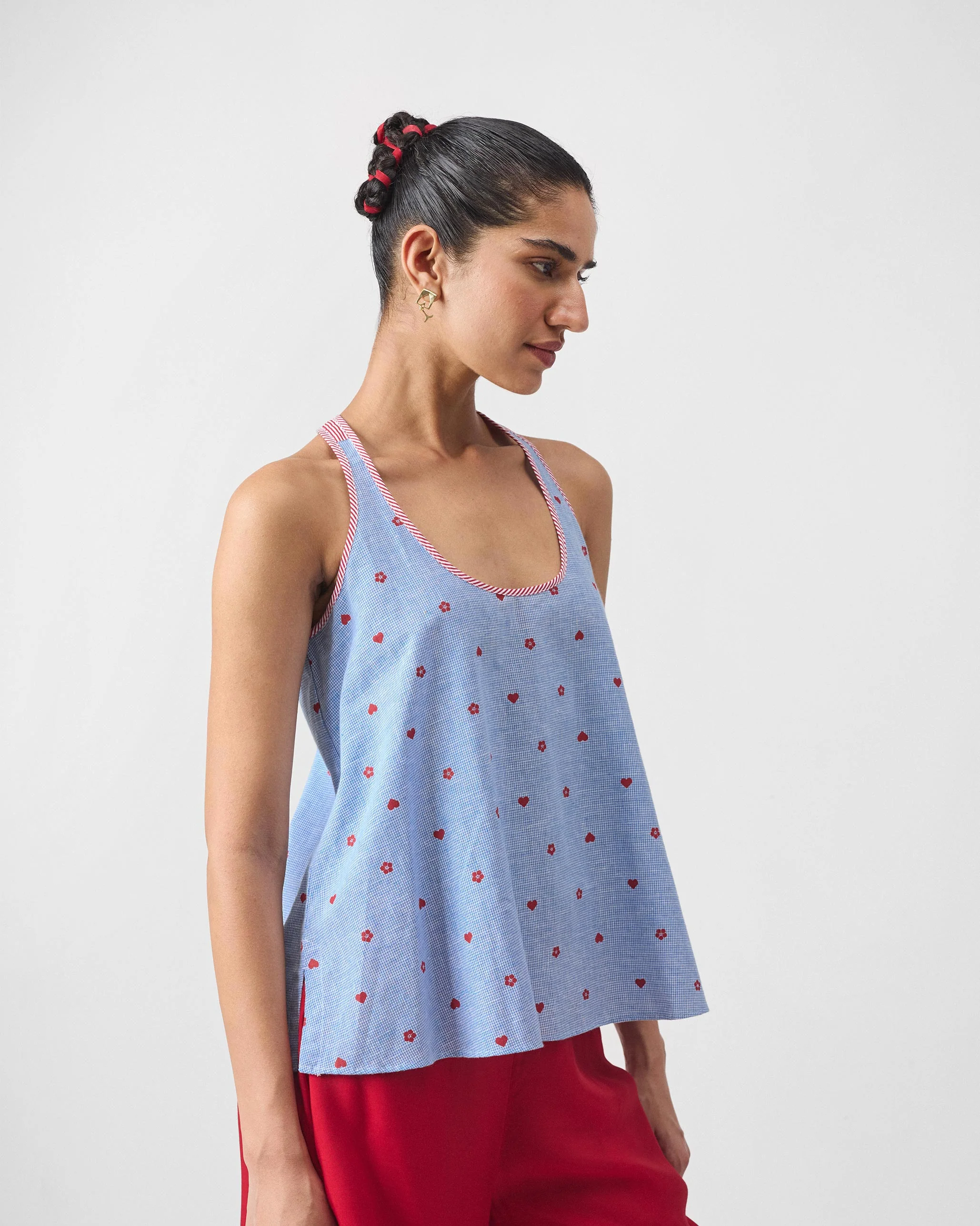 Moshi Racerback Top - Blue & Red Print - Image 6