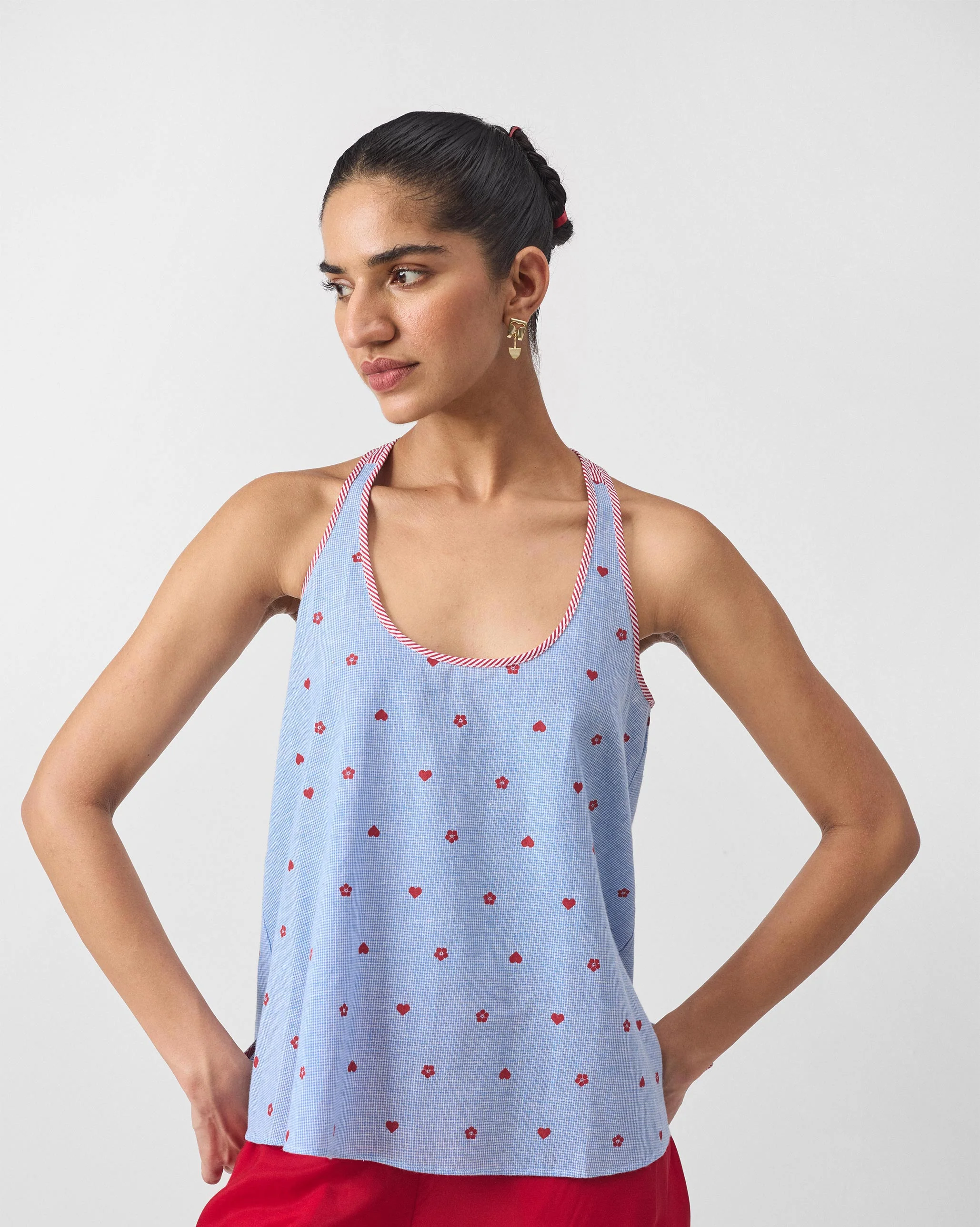 Moshi Racerback Top - Blue & Red Print - Image 7