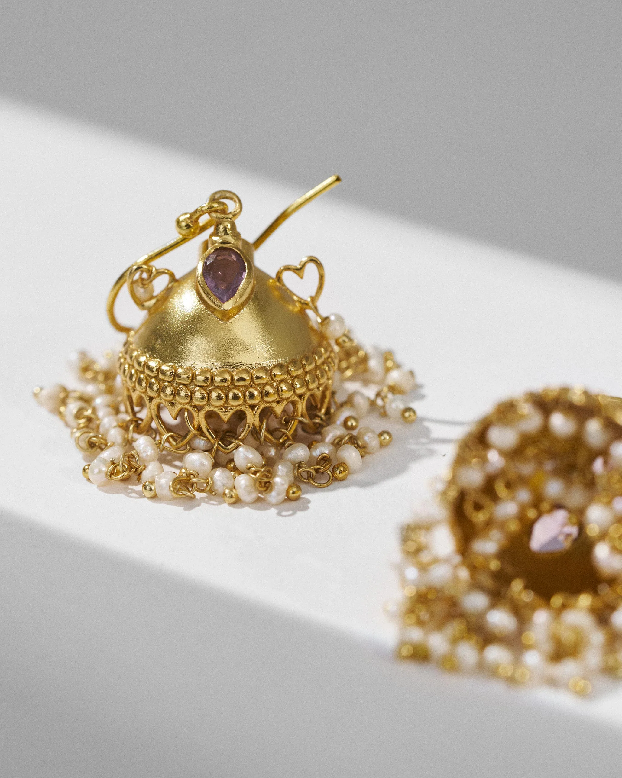 Moti Jhumka - Gold - Image 4