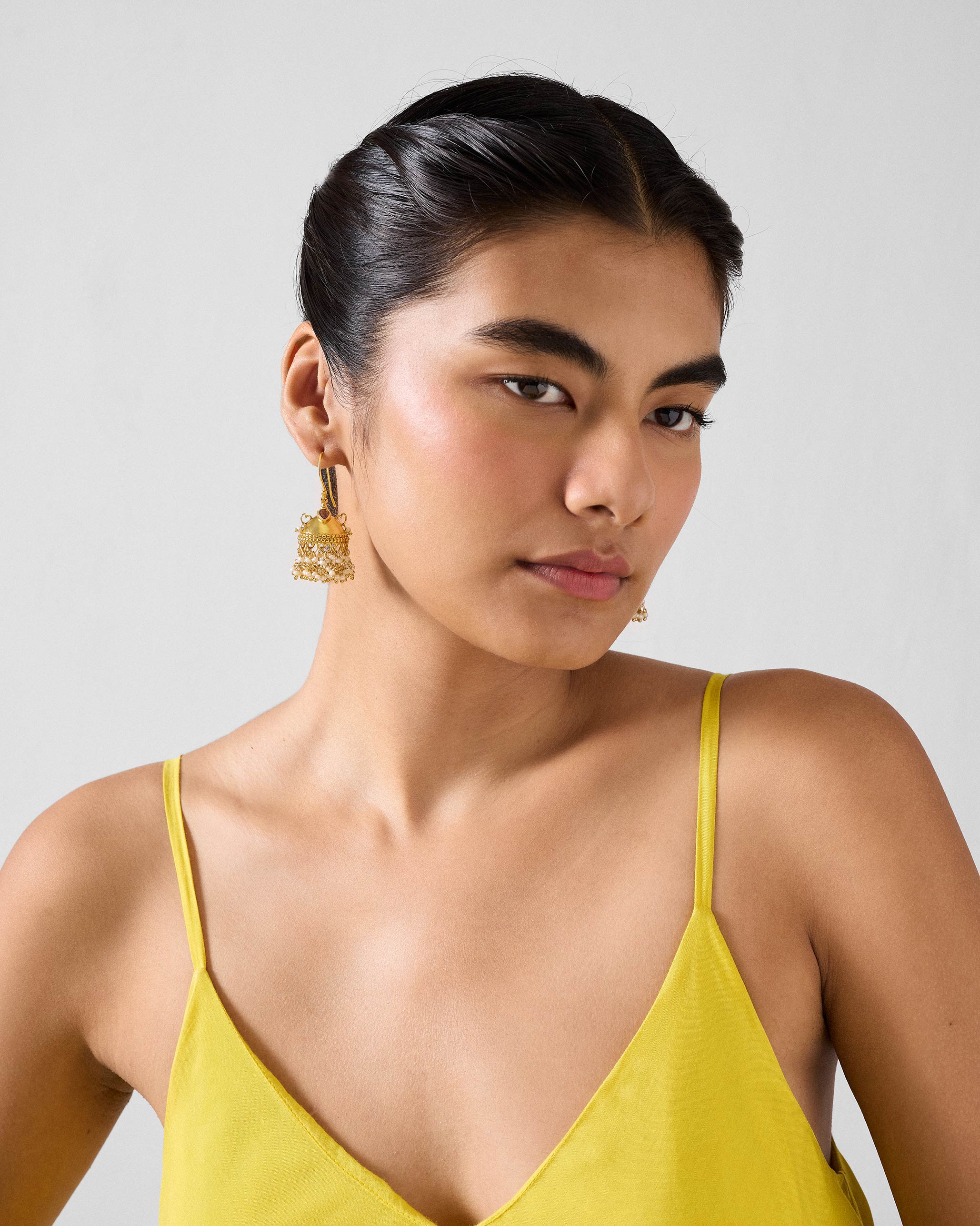 Moti Jhumka - Gold - Image 7