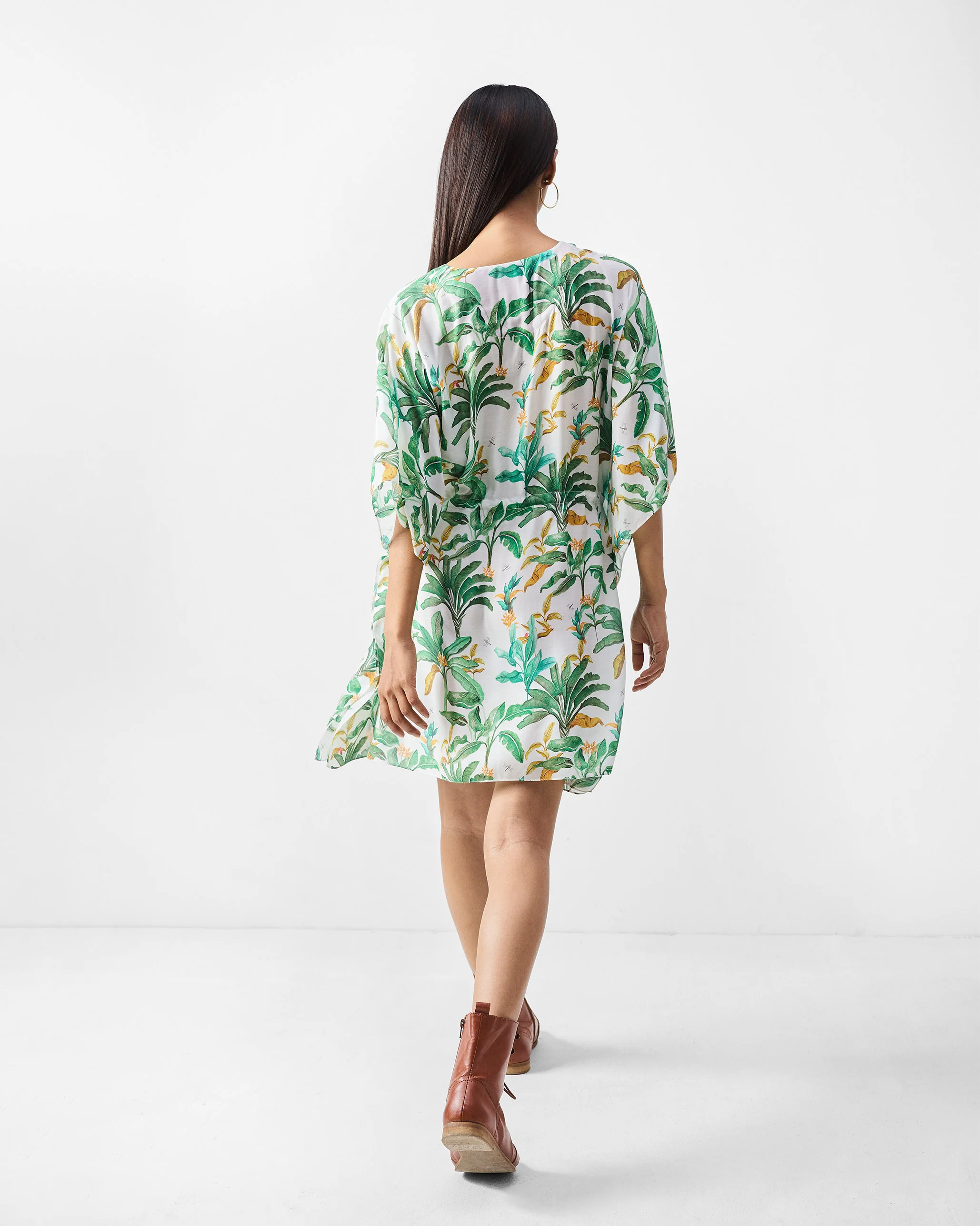 Munnar Kaftan - Green Printed - Image 2