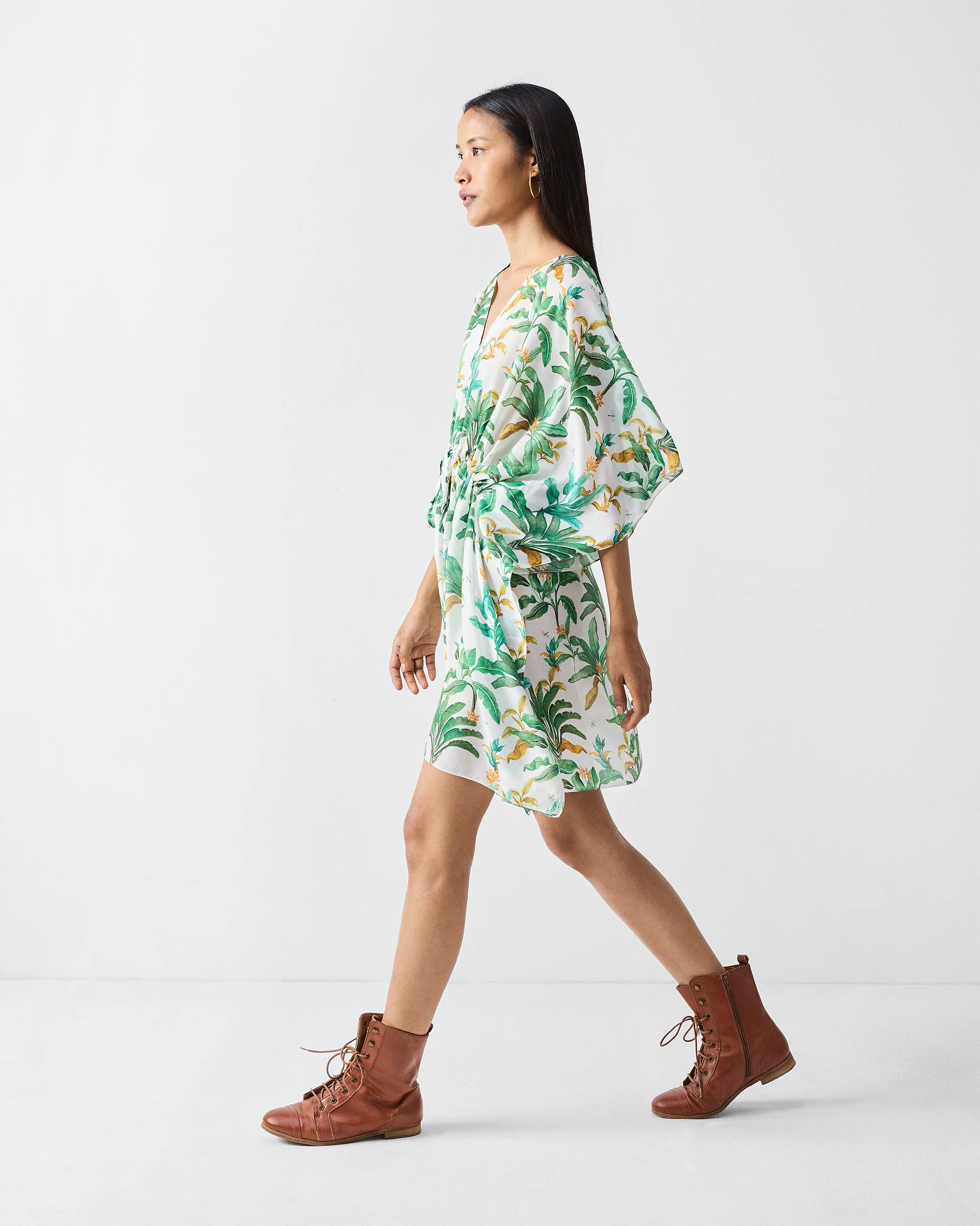 Munnar Kaftan - Green Printed - Image 3