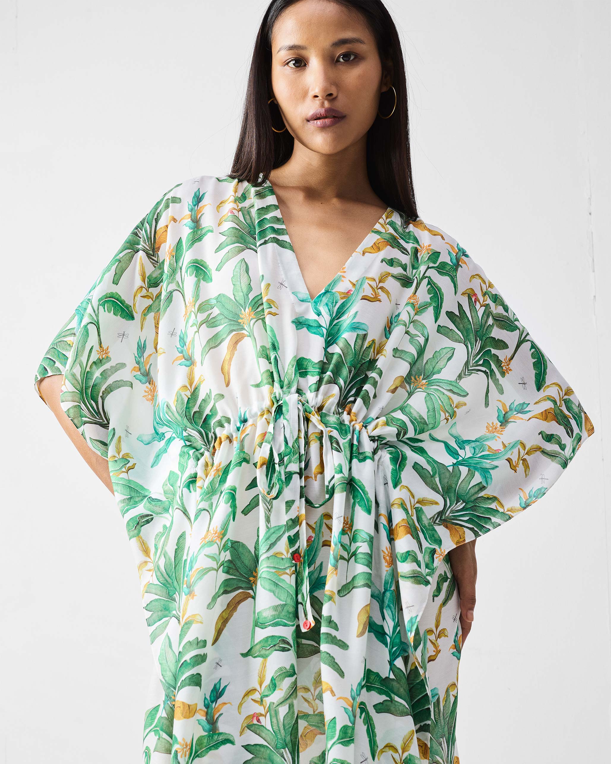 Munnar Kaftan - Green Printed - Image 5