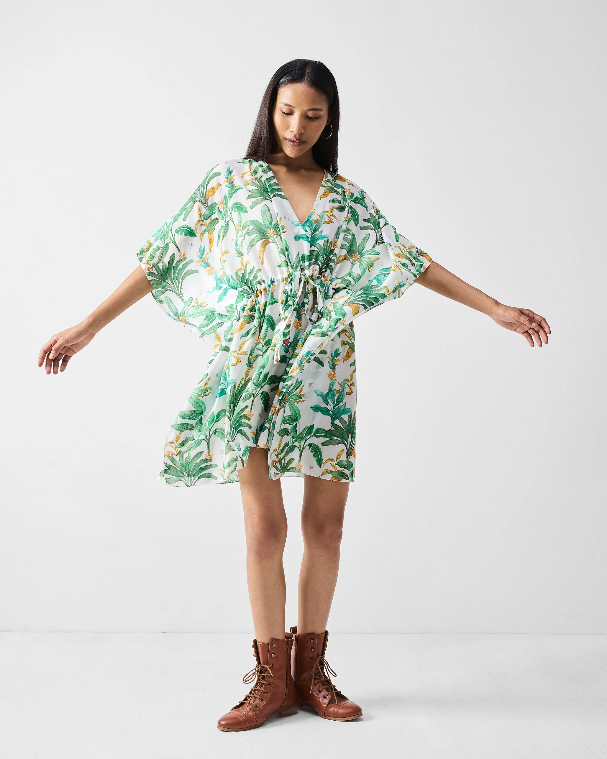 Munnar Kaftan - Green Printed - Image 6