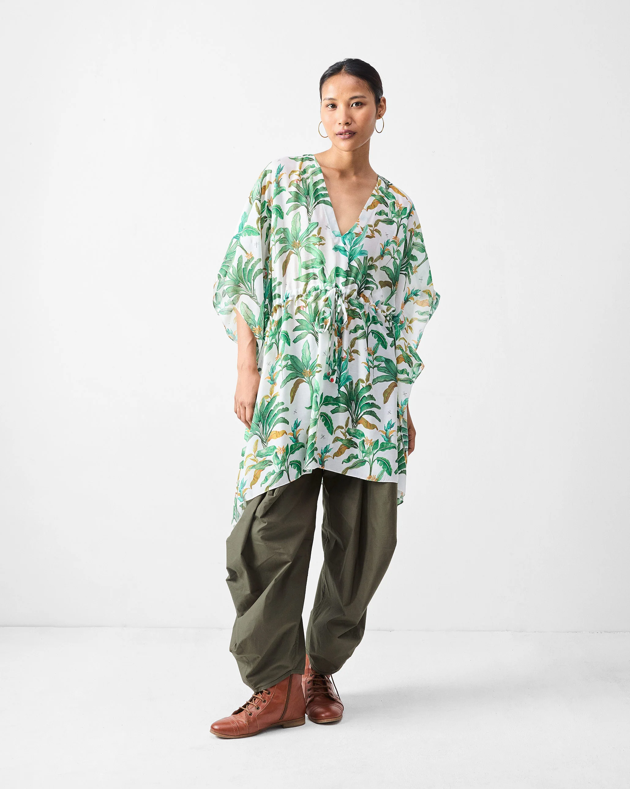 Munnar Kaftan - Green Printed - Image 7