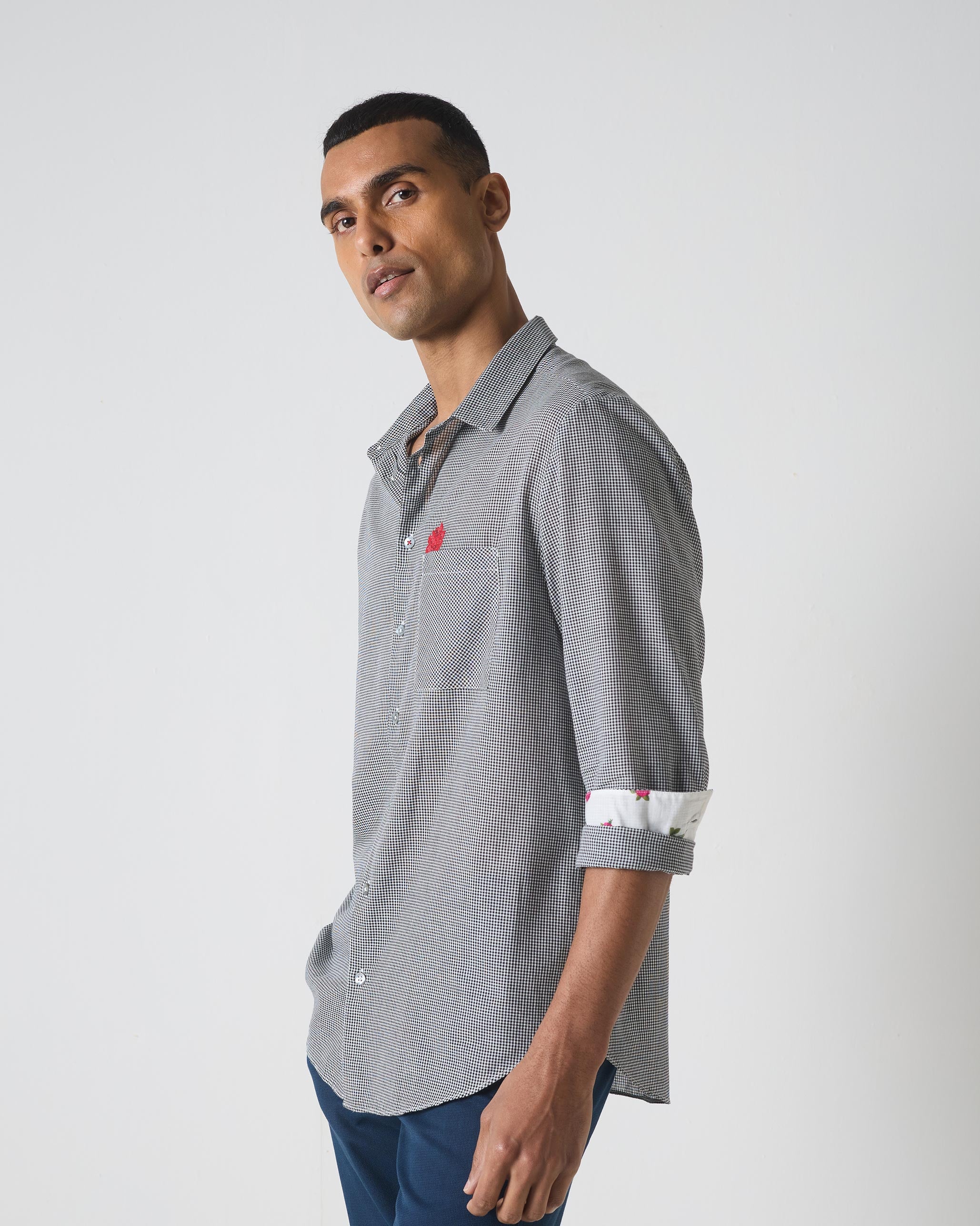 Musafir Pocket Shirt - Black Checks - Image 2