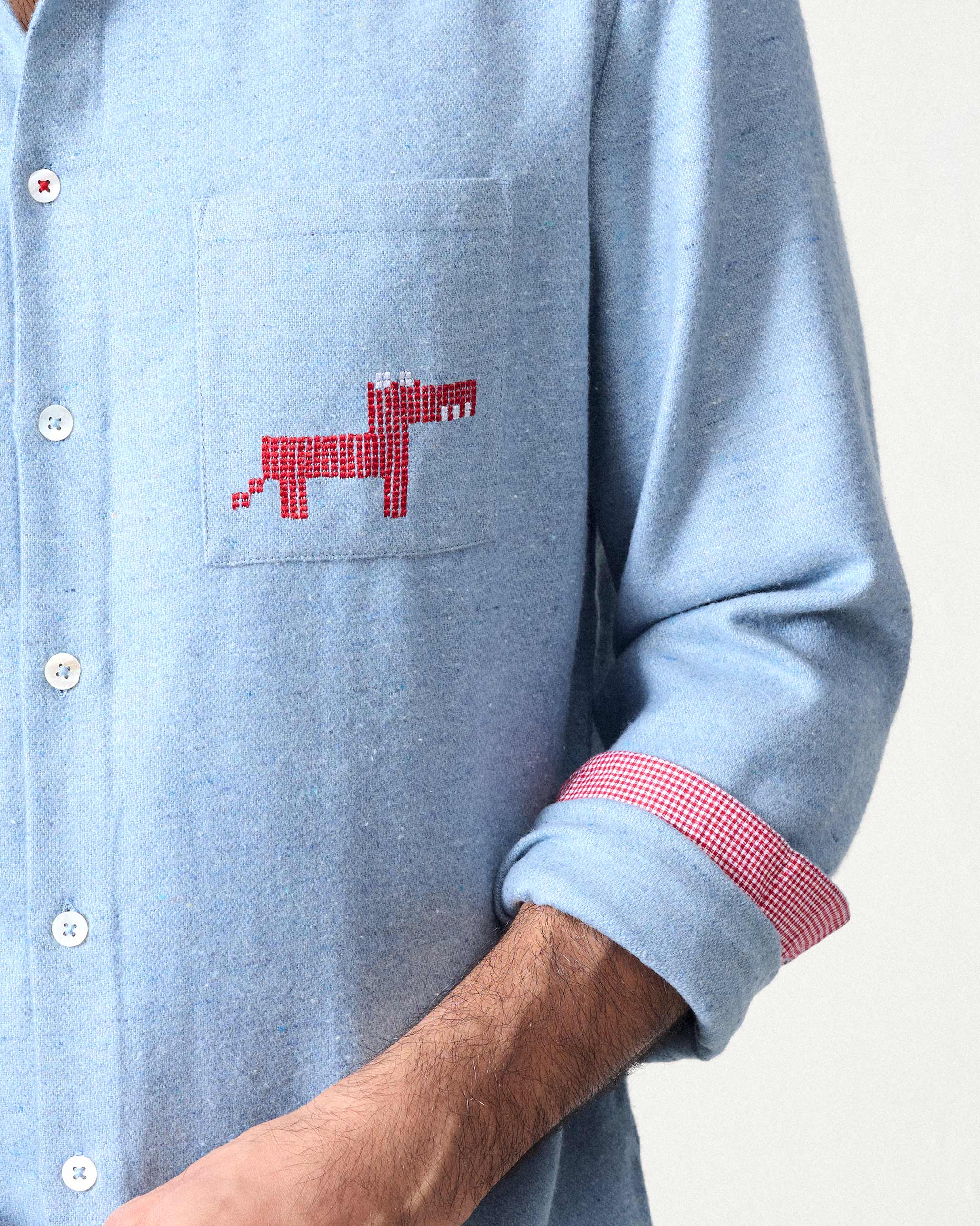Musafir Pocket Shirt - Light Blue - Image 5