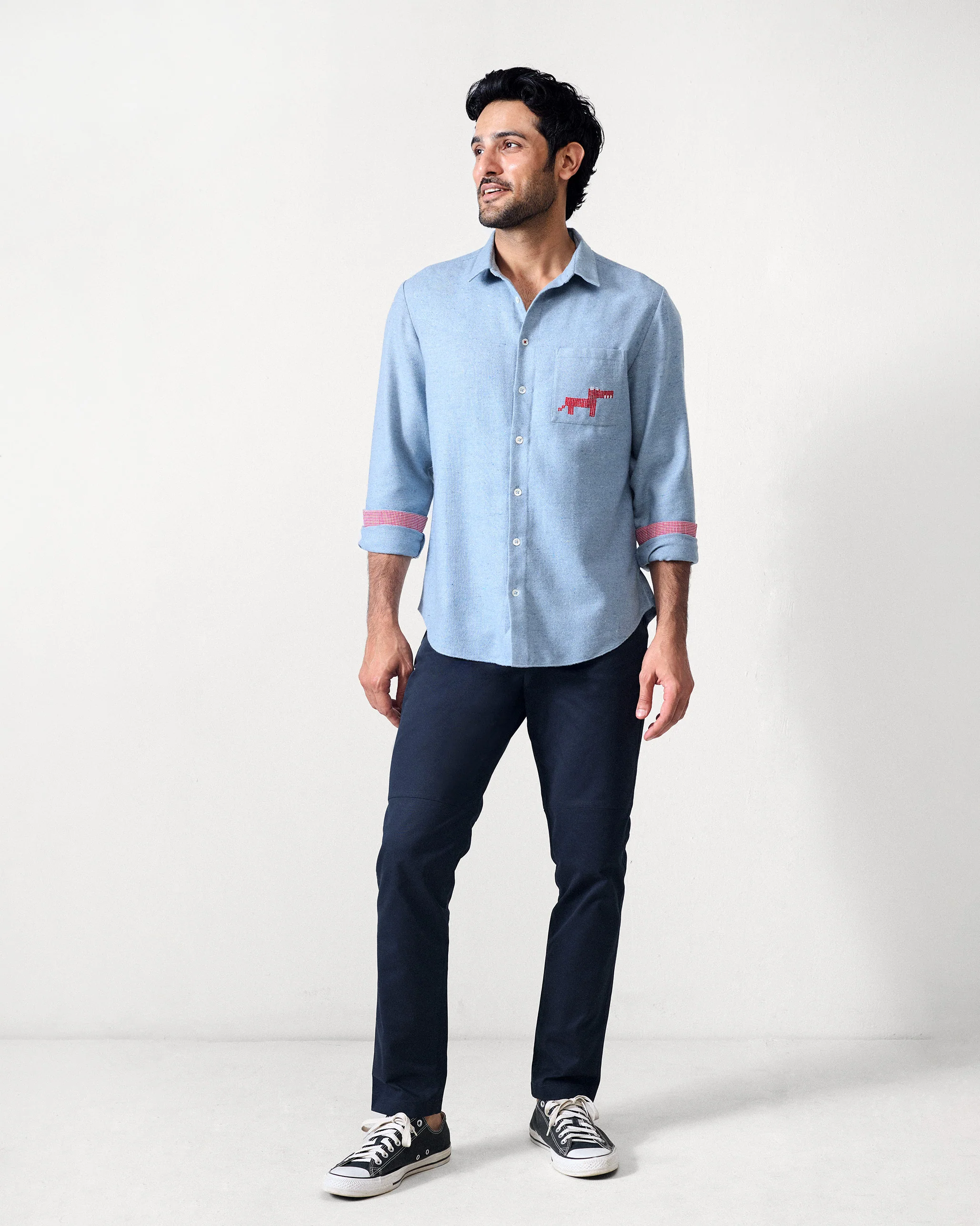 Musafir Pocket Shirt - Light Blue - Image 8