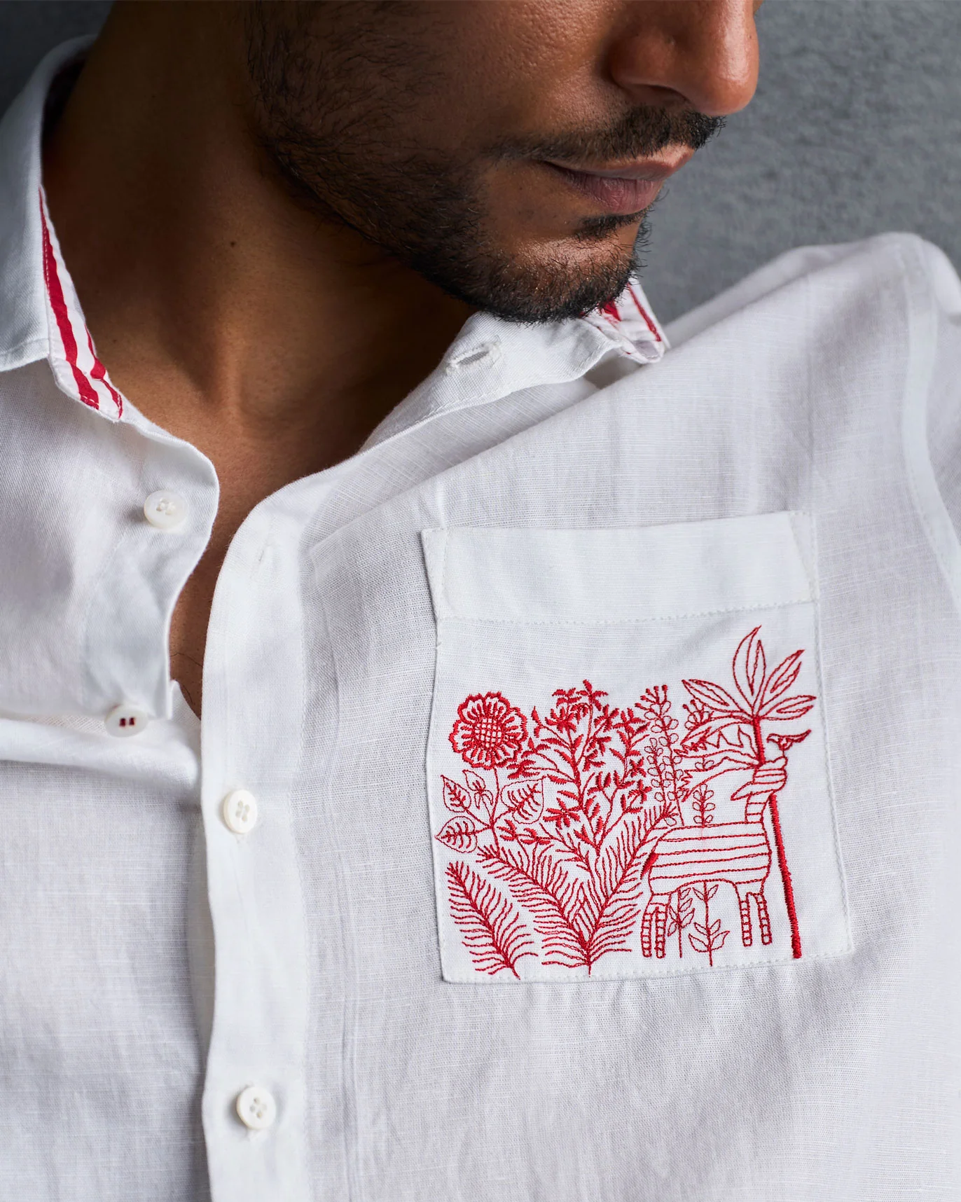 Musafir Pocket Shirt - White - Image 2