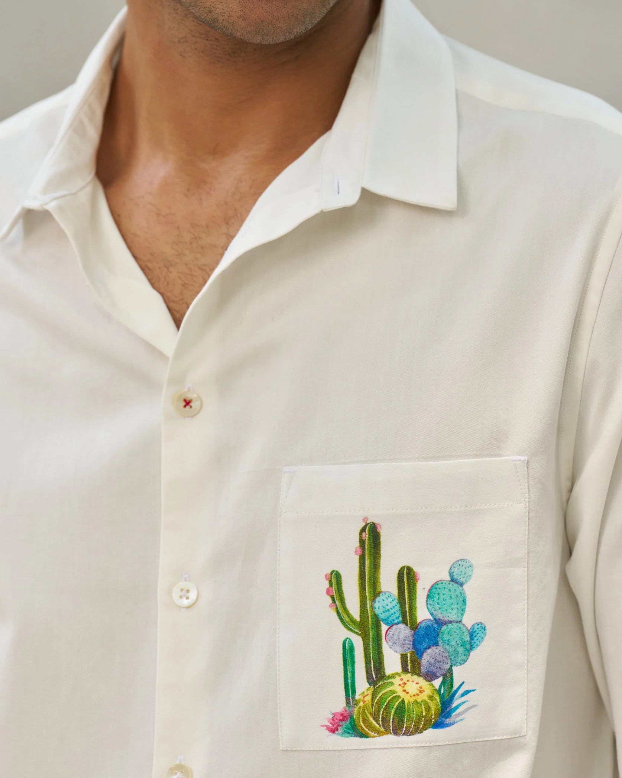 Musafir Pocket Shirt - White - Image 3