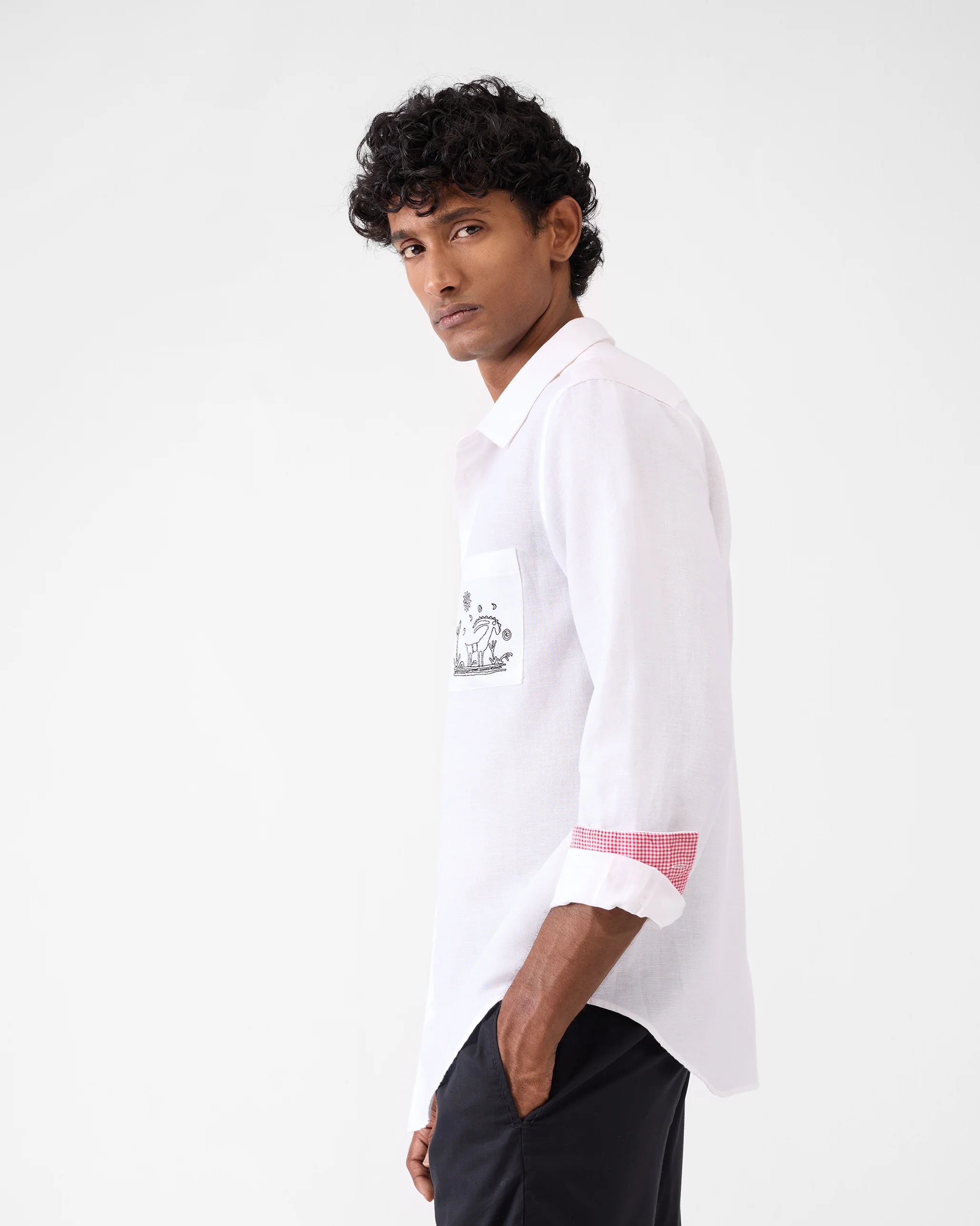 Musafir Pocket Shirt - White - Image 3