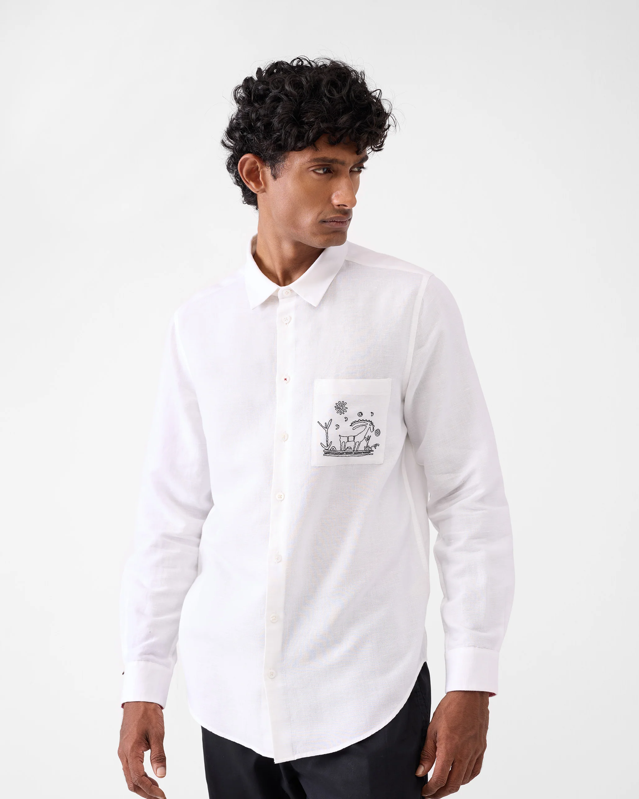 Musafir Pocket Shirt - White - Image 4