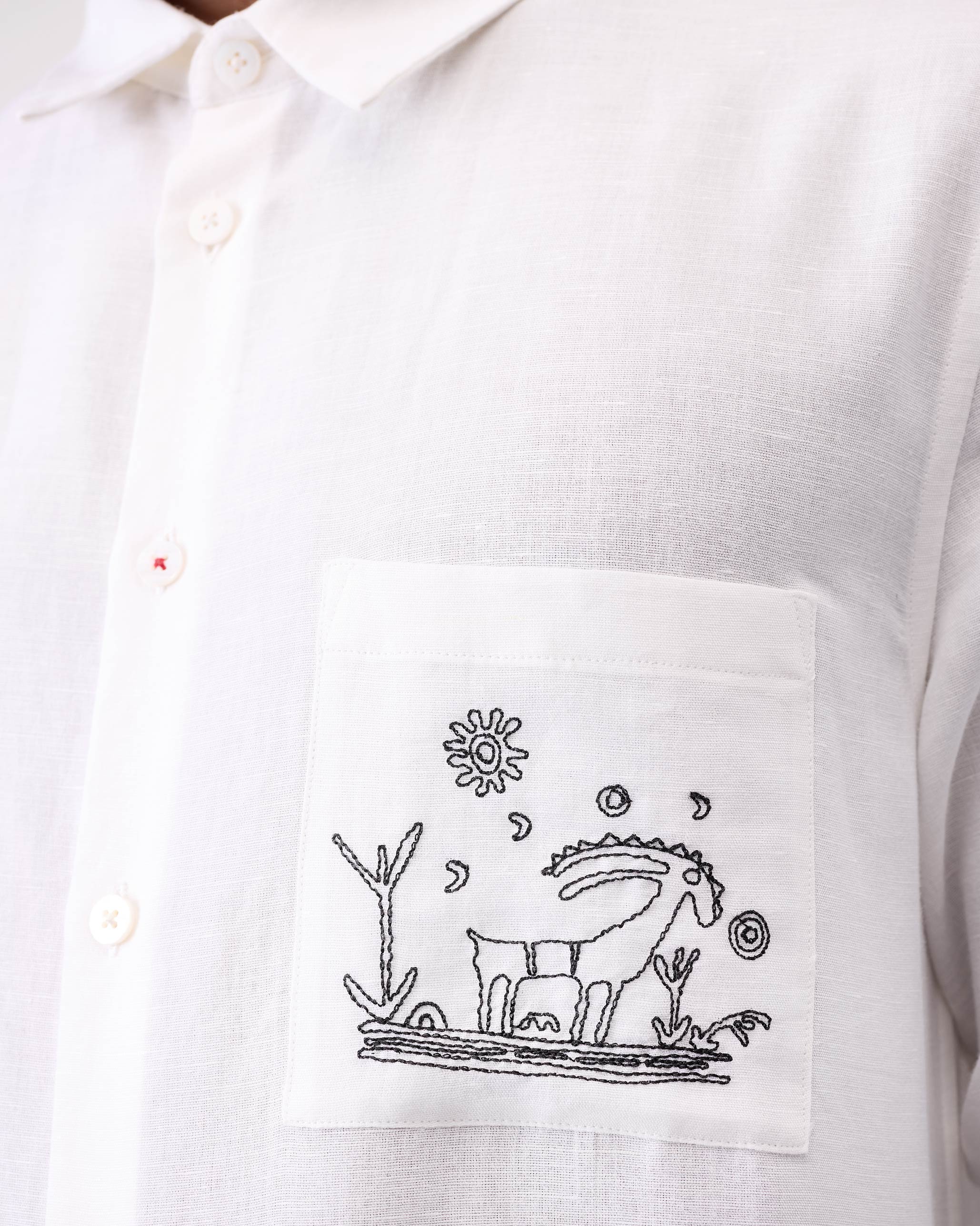 Musafir Pocket Shirt - White - Image 5