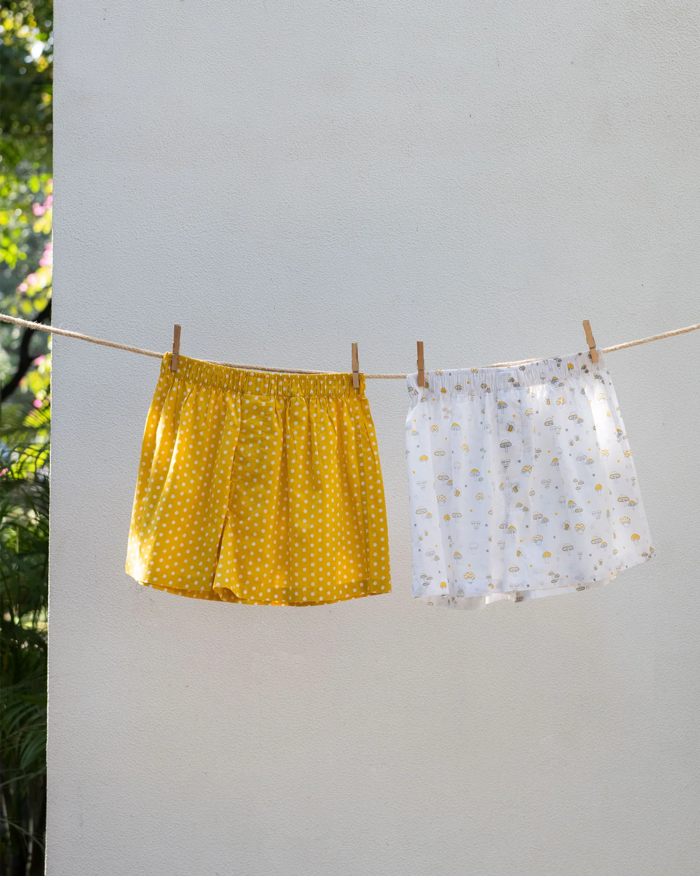 Mushroom Stars Boxers (Set of 2) - Ivory & Yellow - Image 3