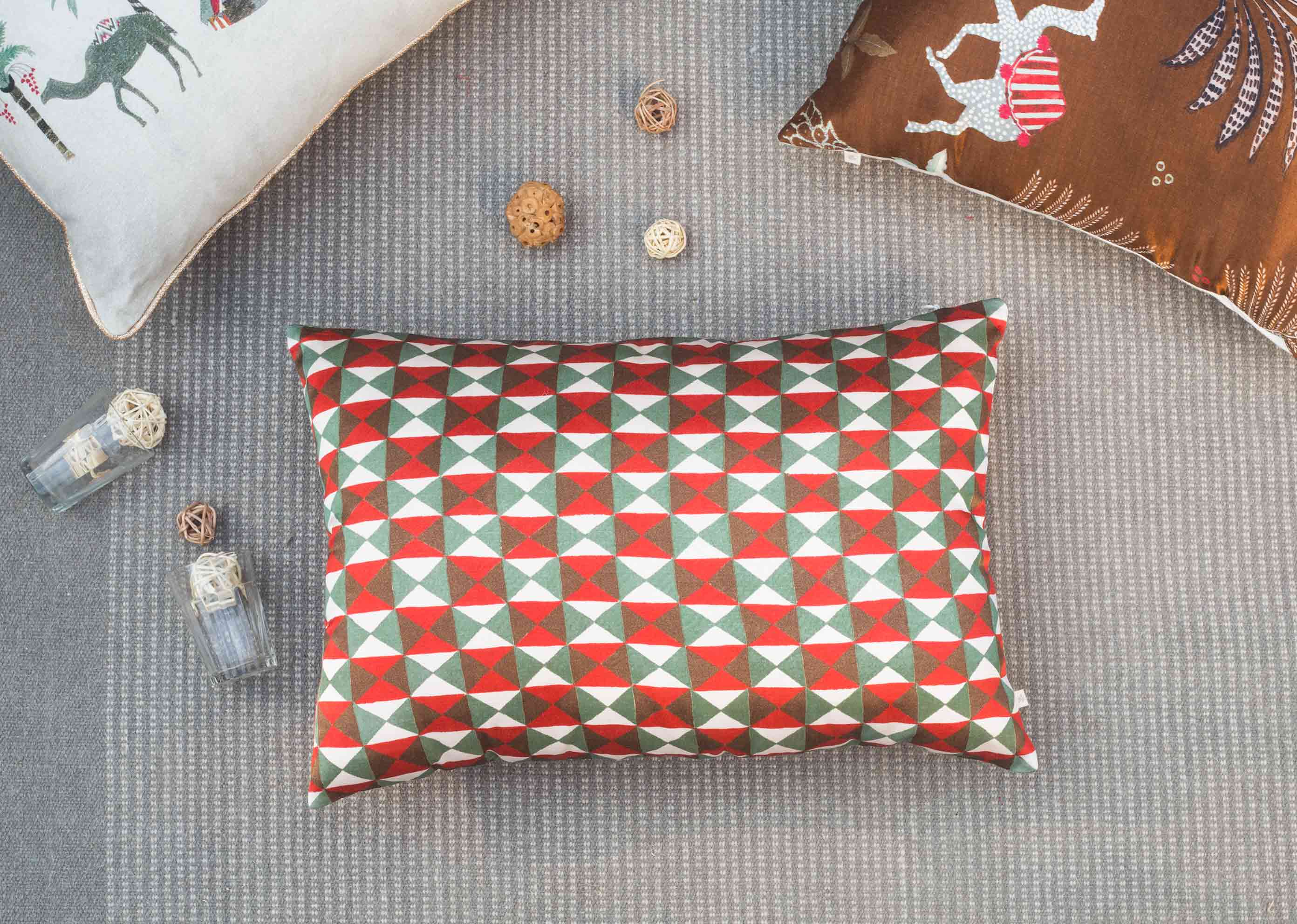 Mushru Stripe Lumbar Cushion Cover - Image 3