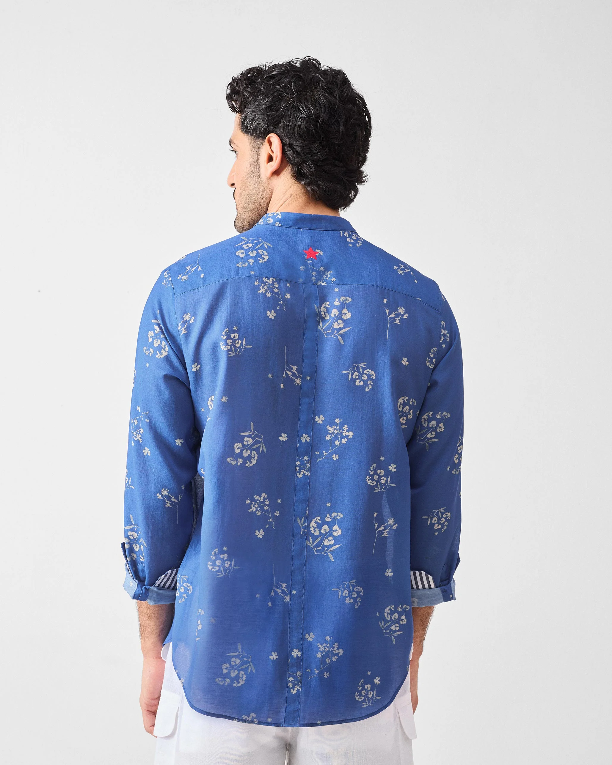 Myanmar Shirt - Navy Printed - Image 2