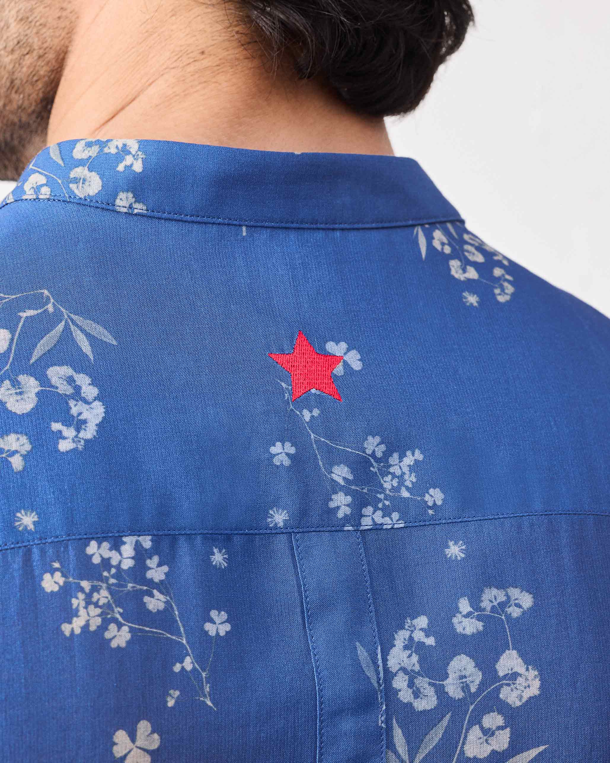Myanmar Shirt - Navy Printed - Image 6
