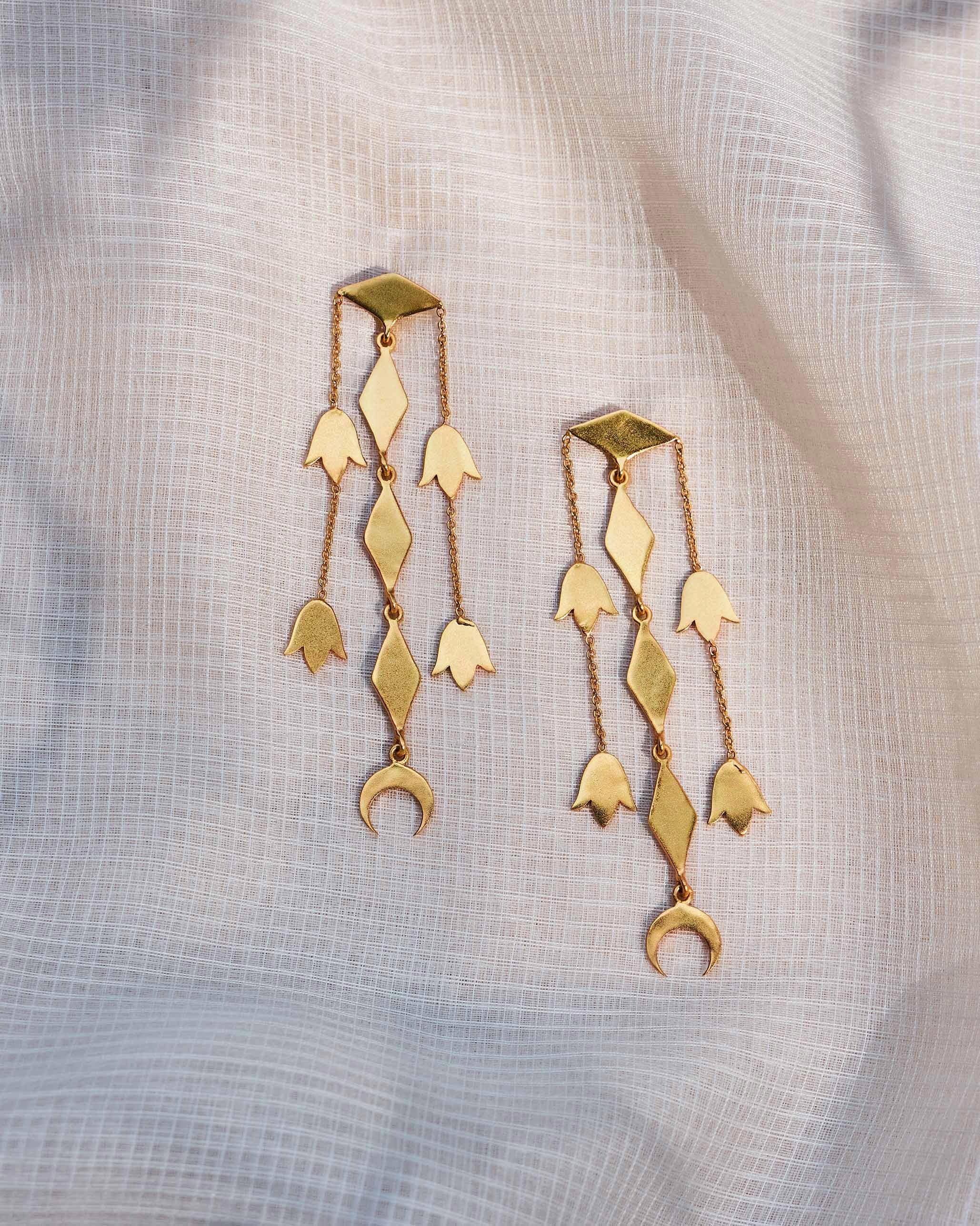 Myra Diamond Earrings - Gold - Image 2