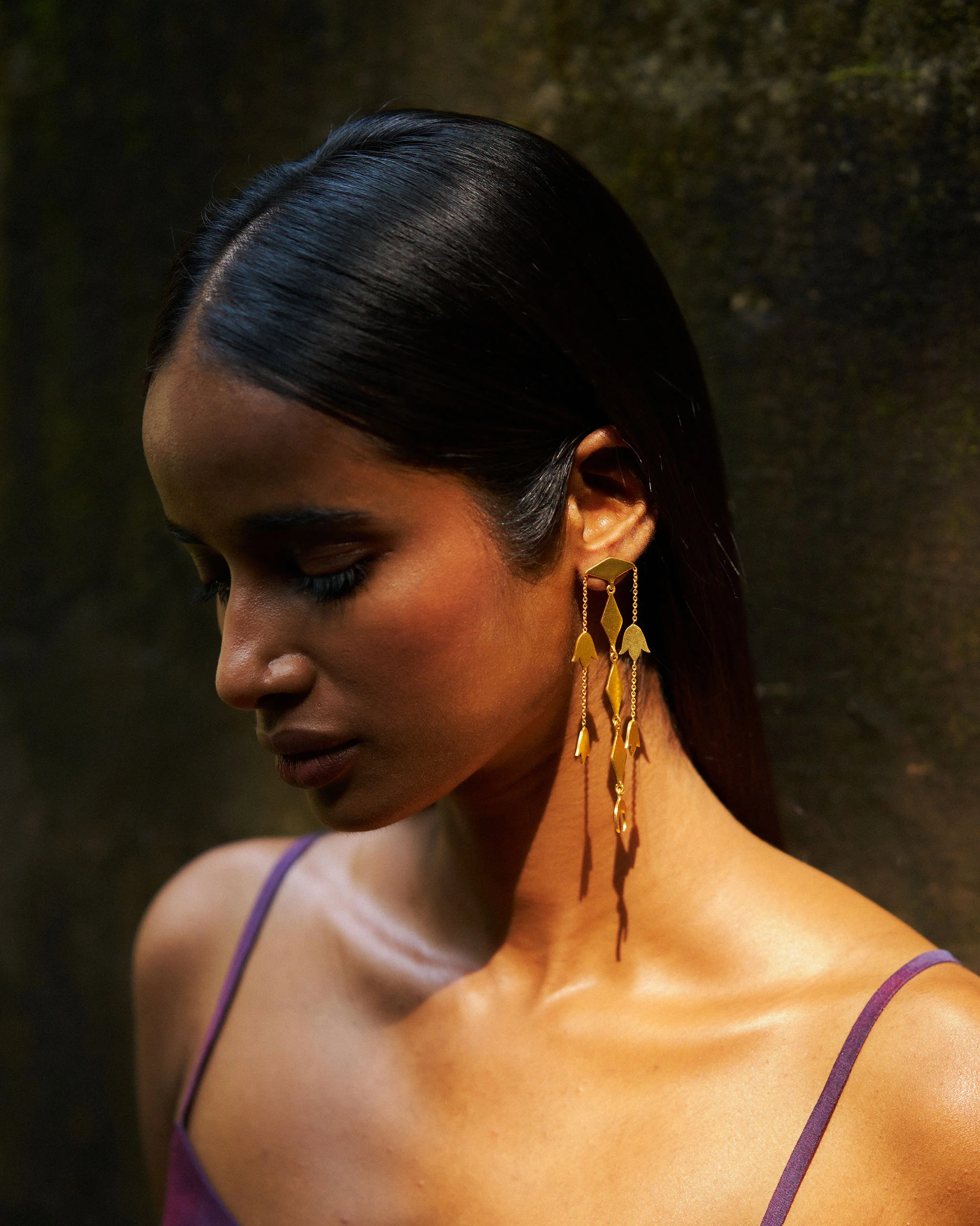 Myra Diamond Earrings - Gold - Image 4