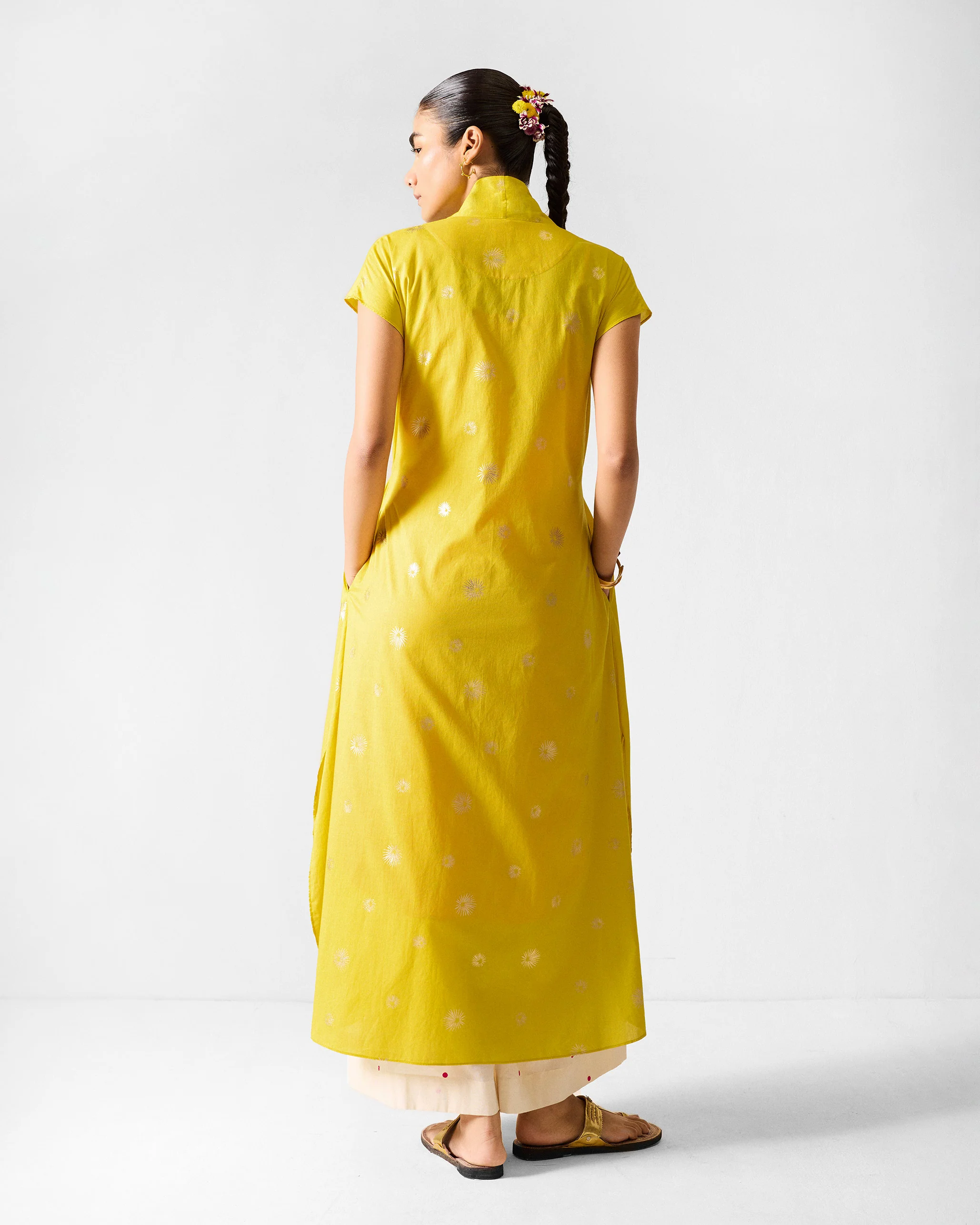 Myra Overlay - Chartreuse & Gold Printed - Image 2