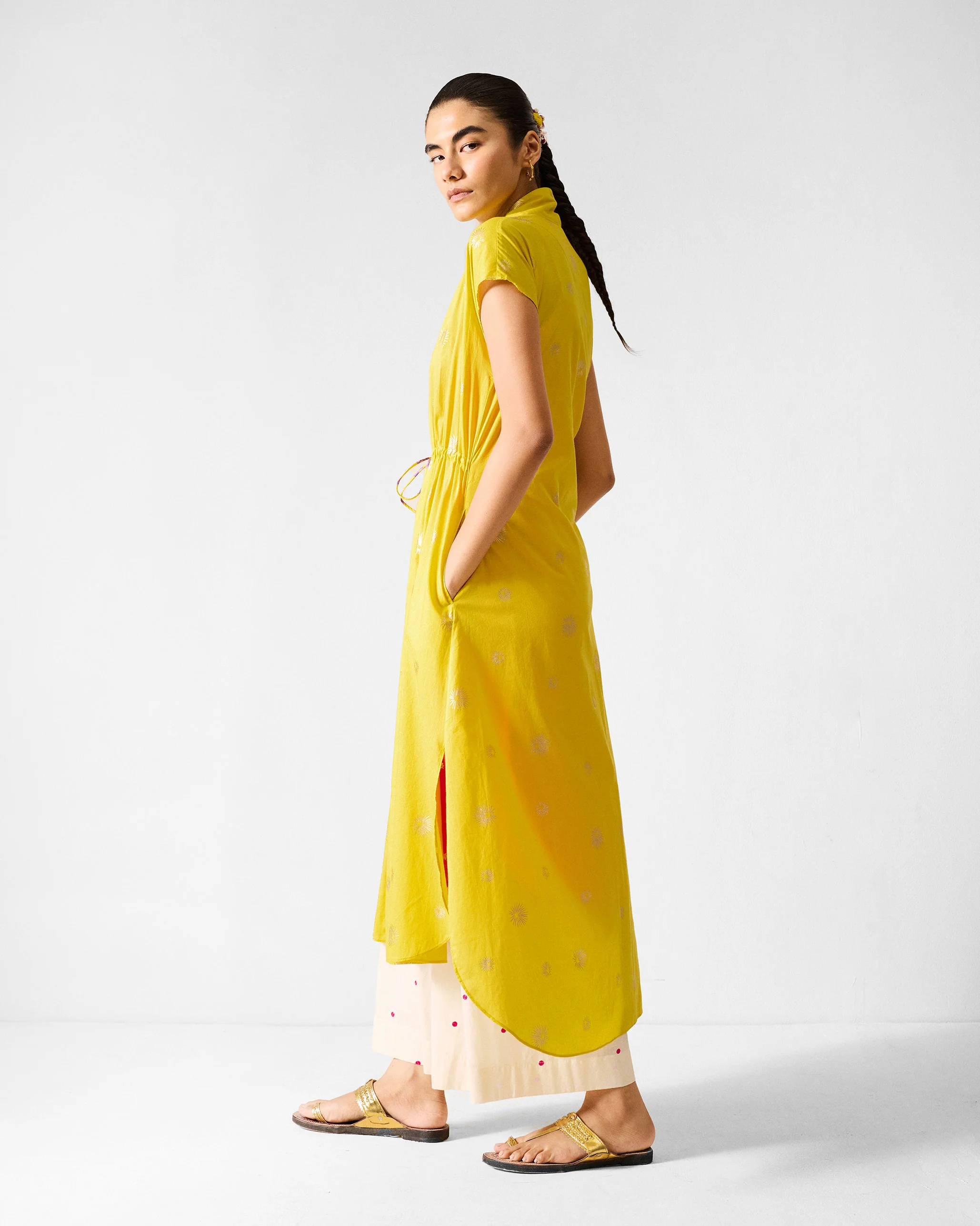 Myra Overlay - Chartreuse & Gold Printed - Image 3