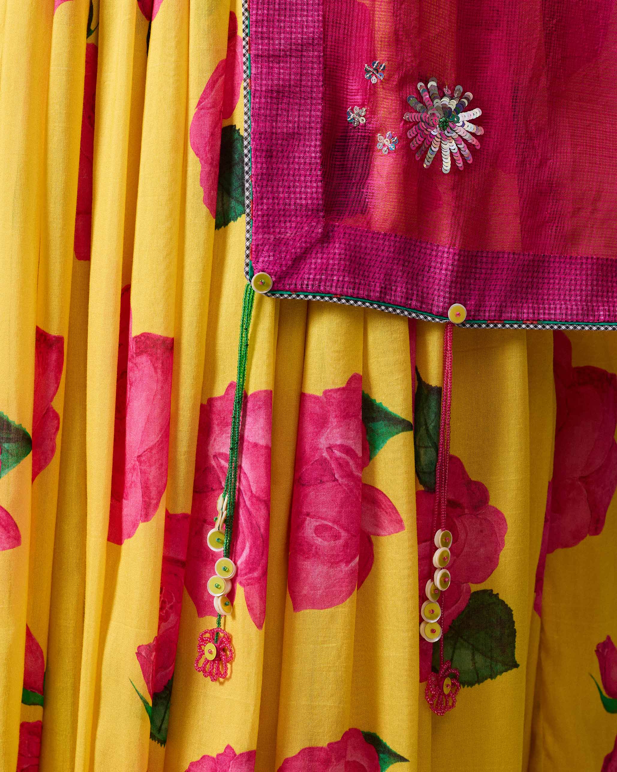 Naaz Dupatta - Fuchsia Embroidered - Image 2