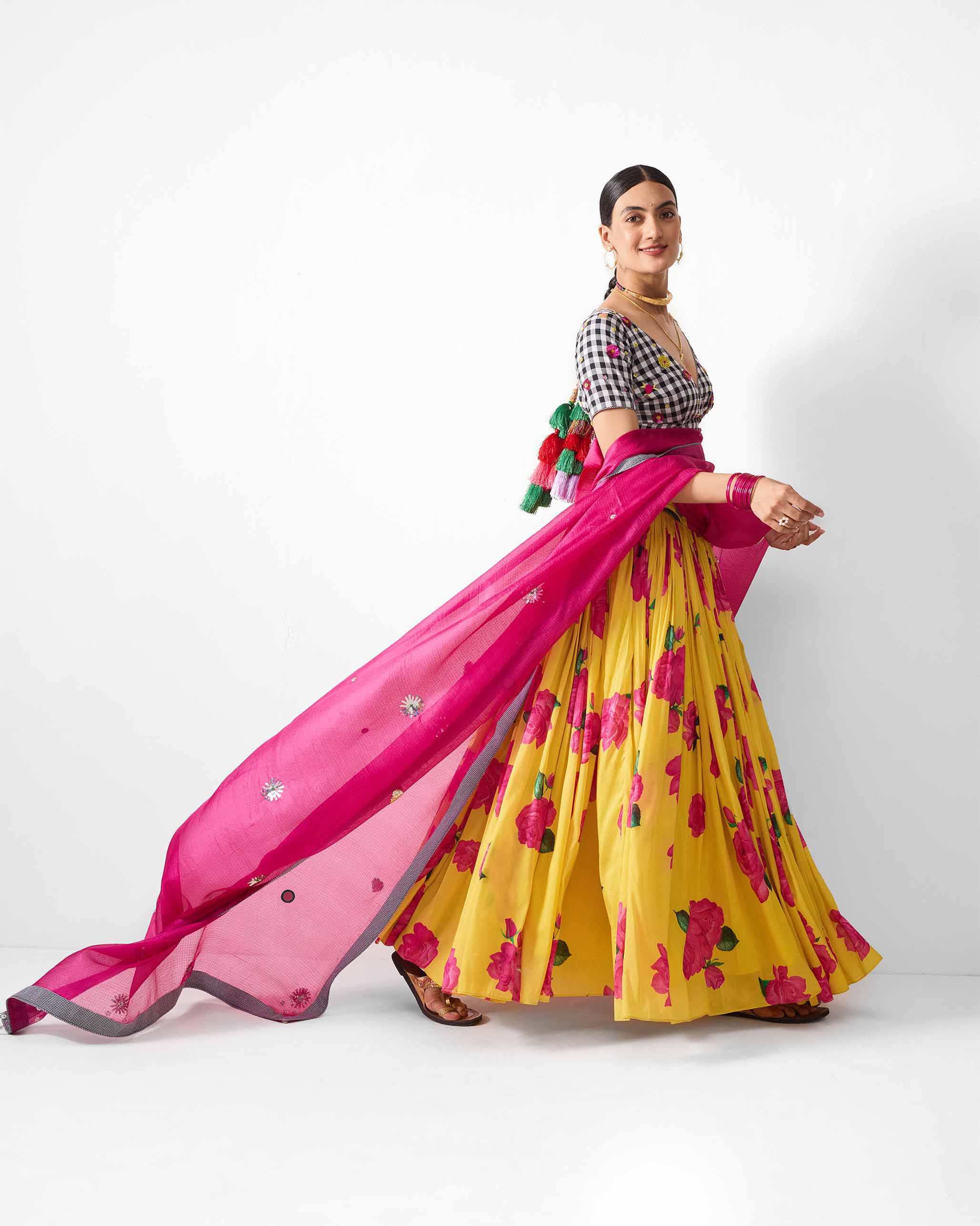 Naaz Dupatta - Fuchsia Embroidered - Image 3