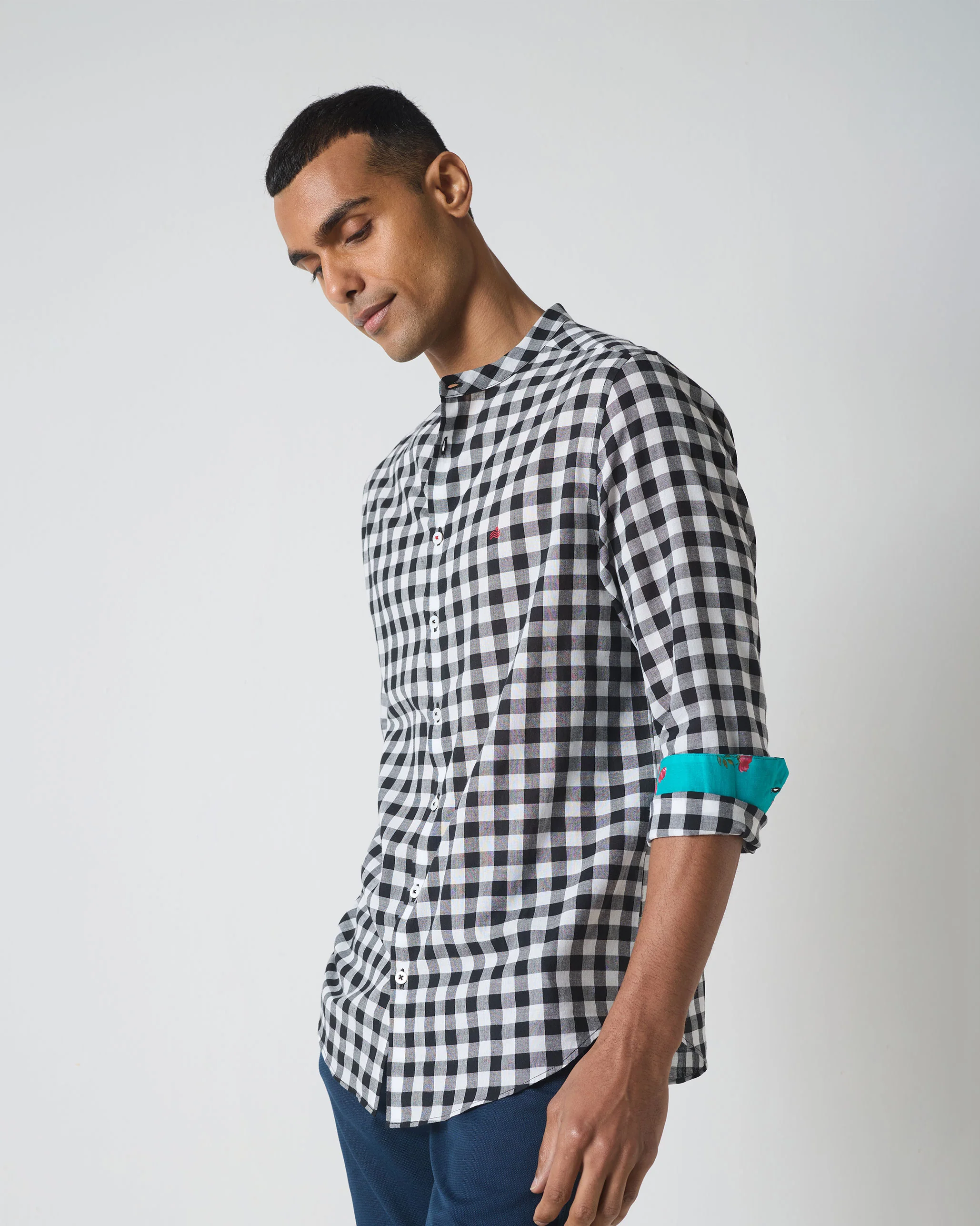 Nawab Shirt - Black & White Checks - Image 2