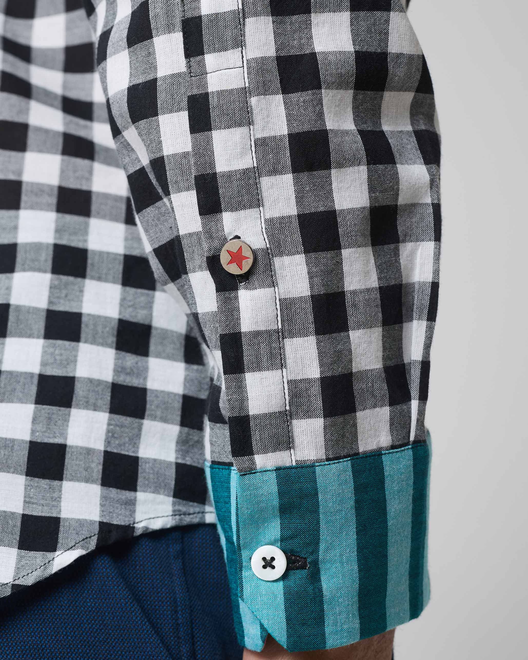 Nawab Shirt - Black & White Checks - Image 5