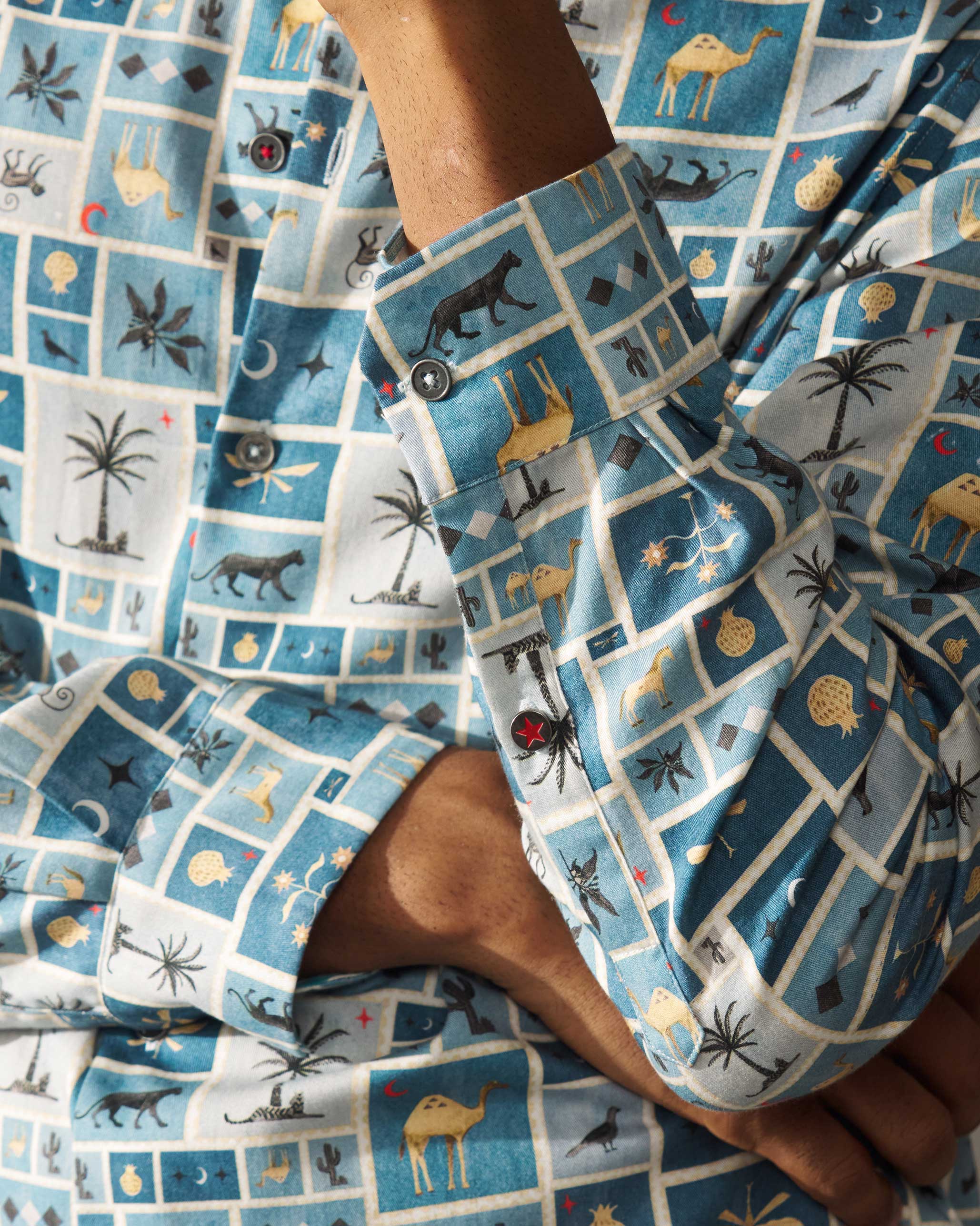 Nawab Shirt - Blue Print - Image 2