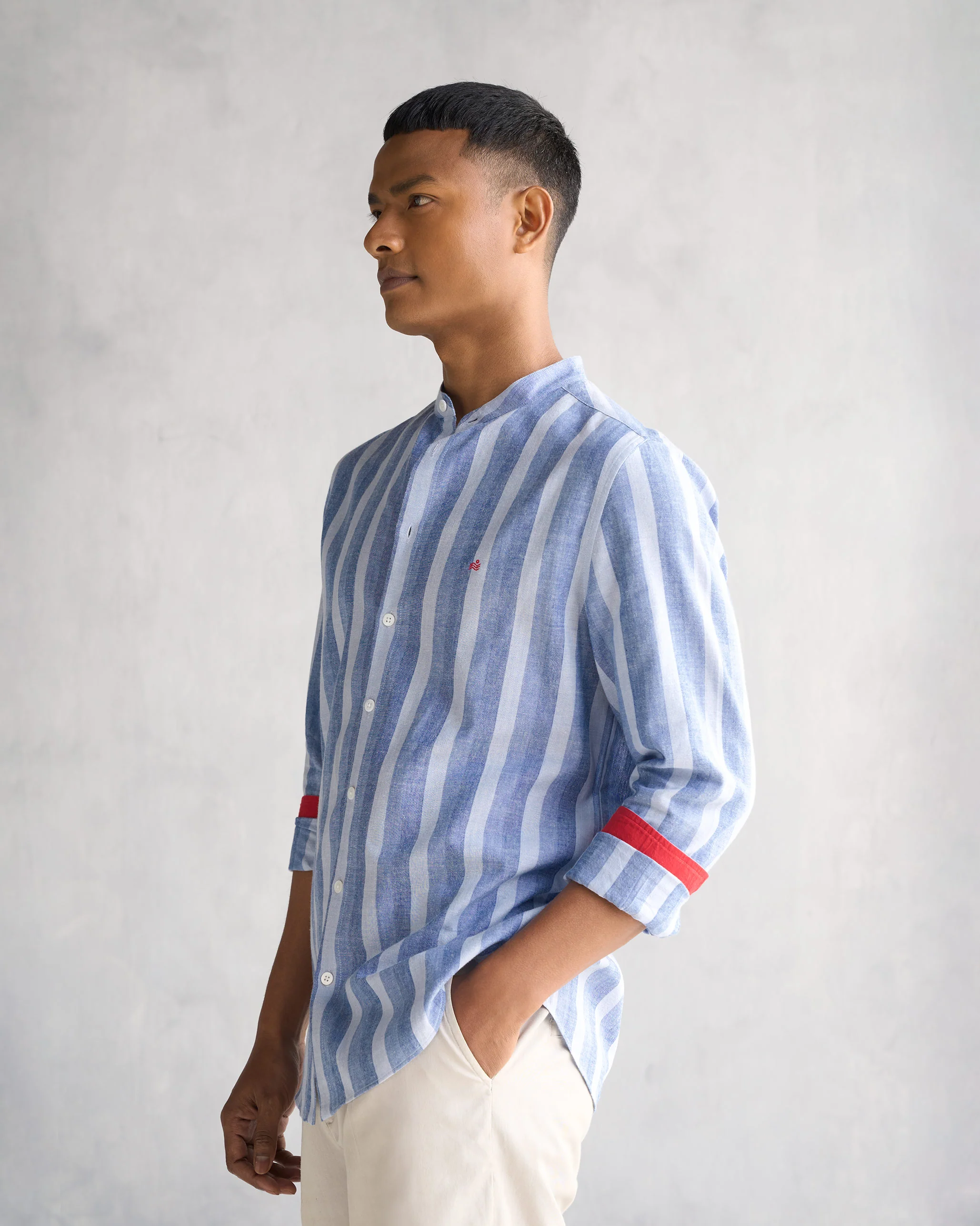 Nawab Shirt - Blue Stripes - Image 5