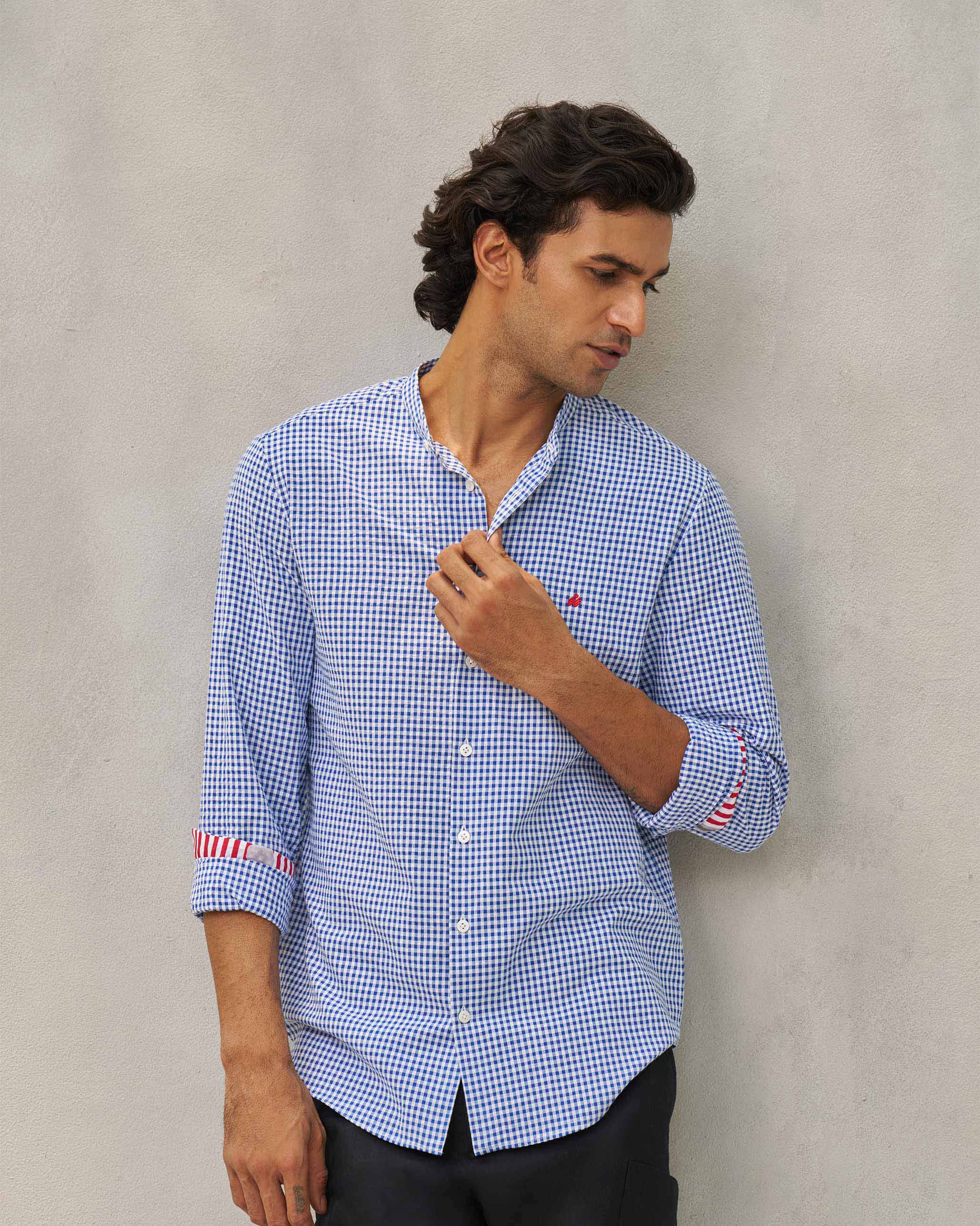 Nawab Shirt - Blue & White - Image 5