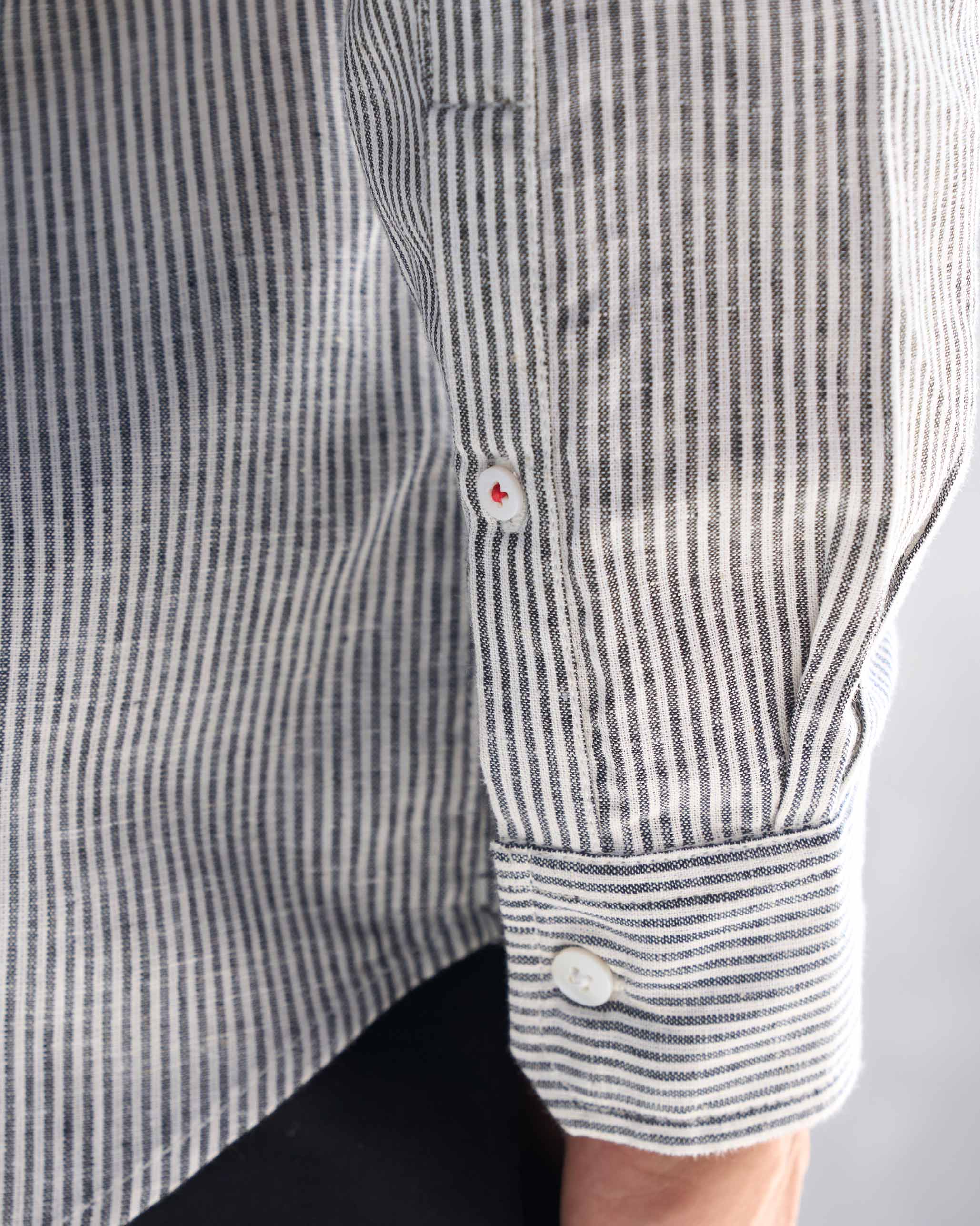 Nawab Shirt - Charcoal Stripe - Image 2