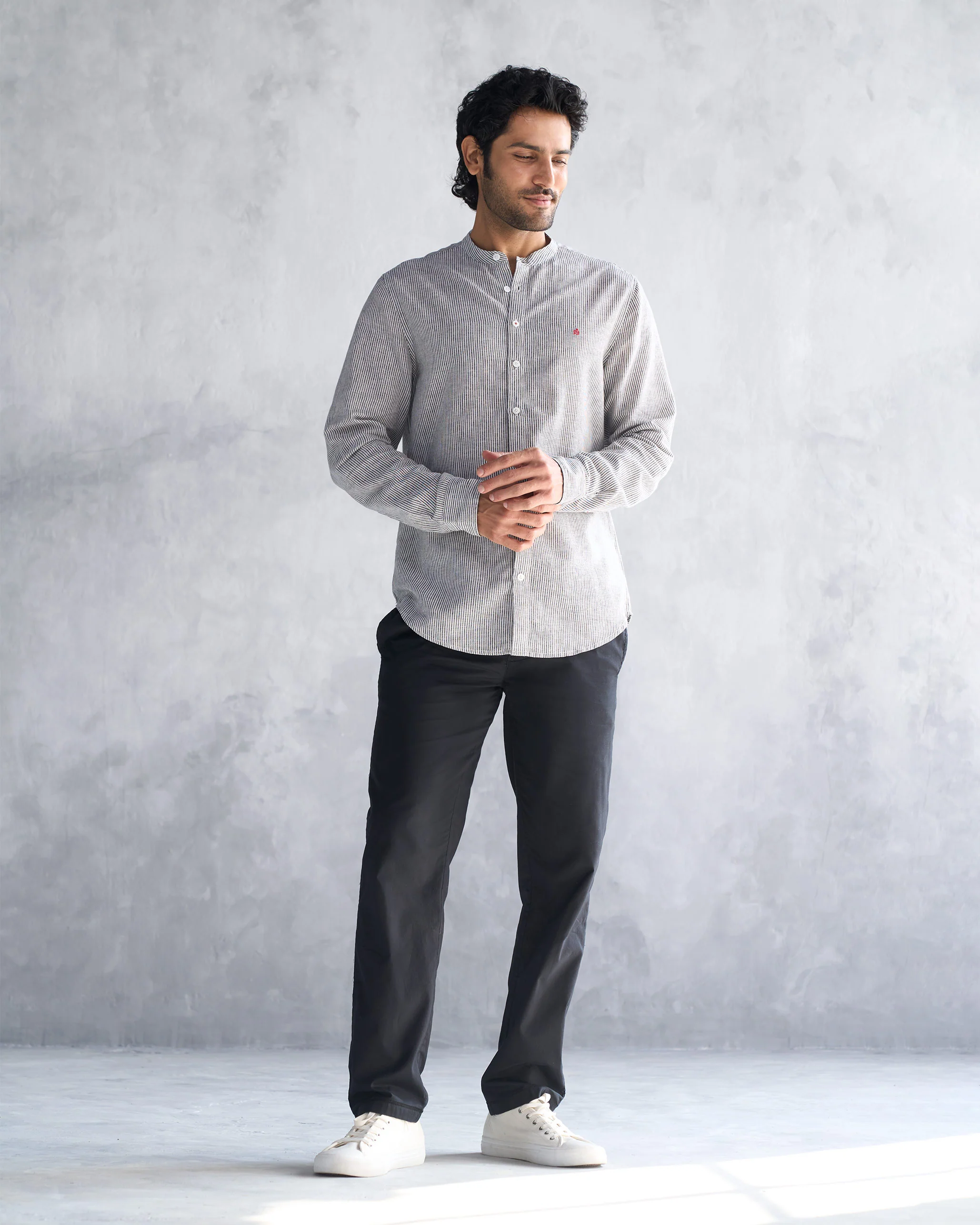 Nawab Shirt - Charcoal Stripe - Image 6