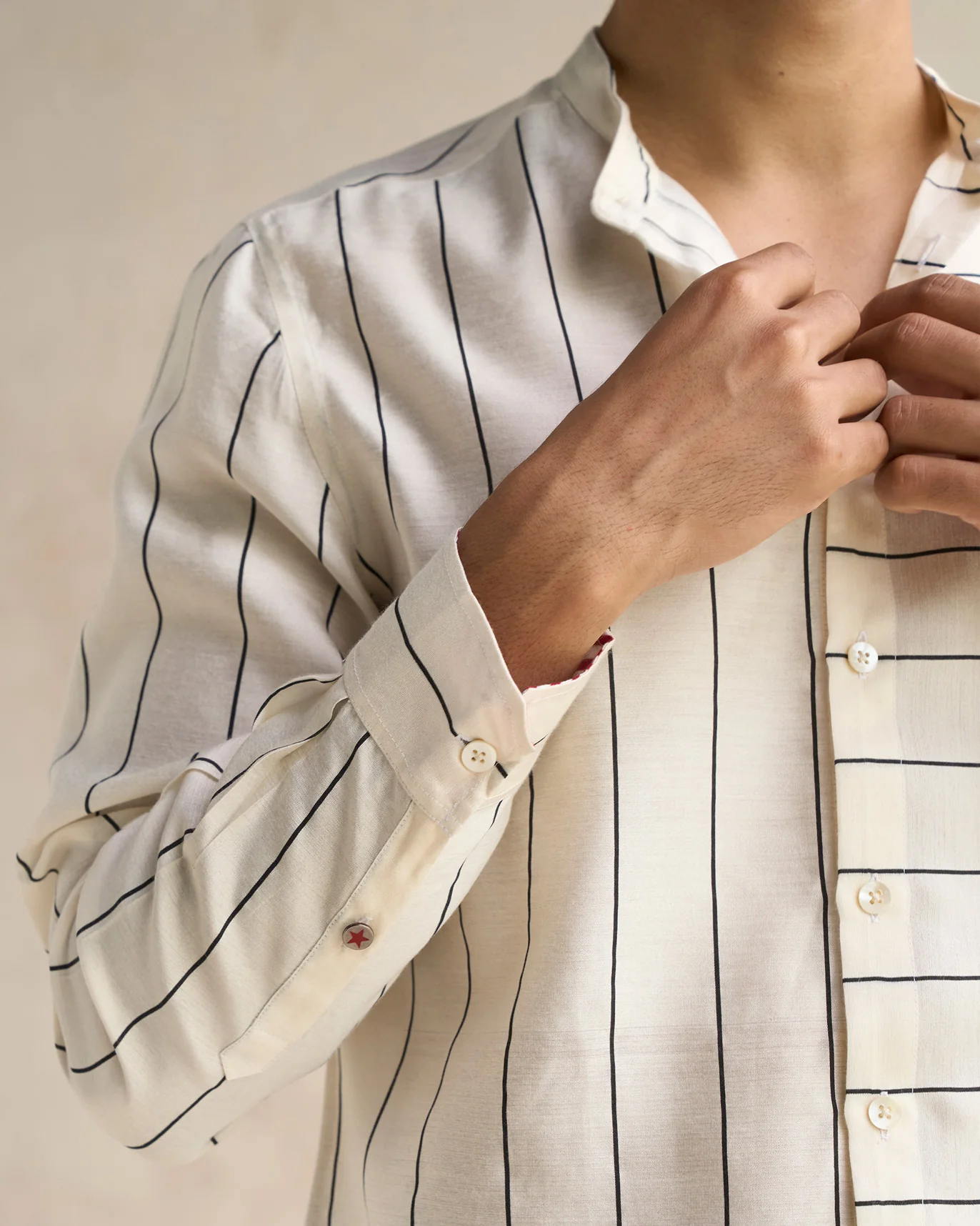 Nawab Shirt - Ivory & Black - Image 2