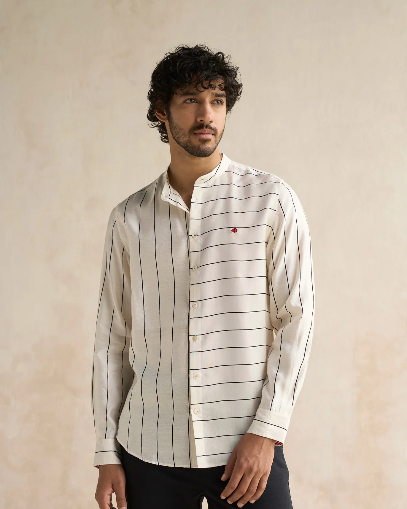 Nawab Shirt - Ivory & Black - Image 6