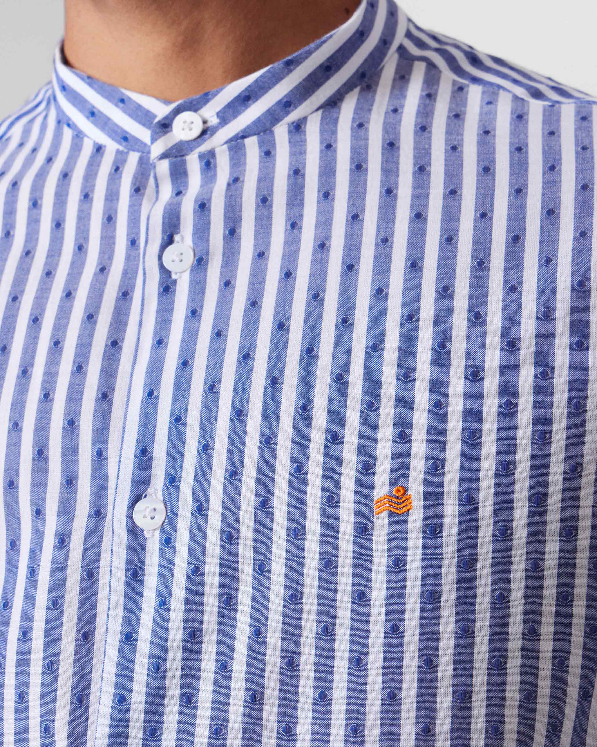 Nawab Shirt - Navy & White Stripes - Image 4