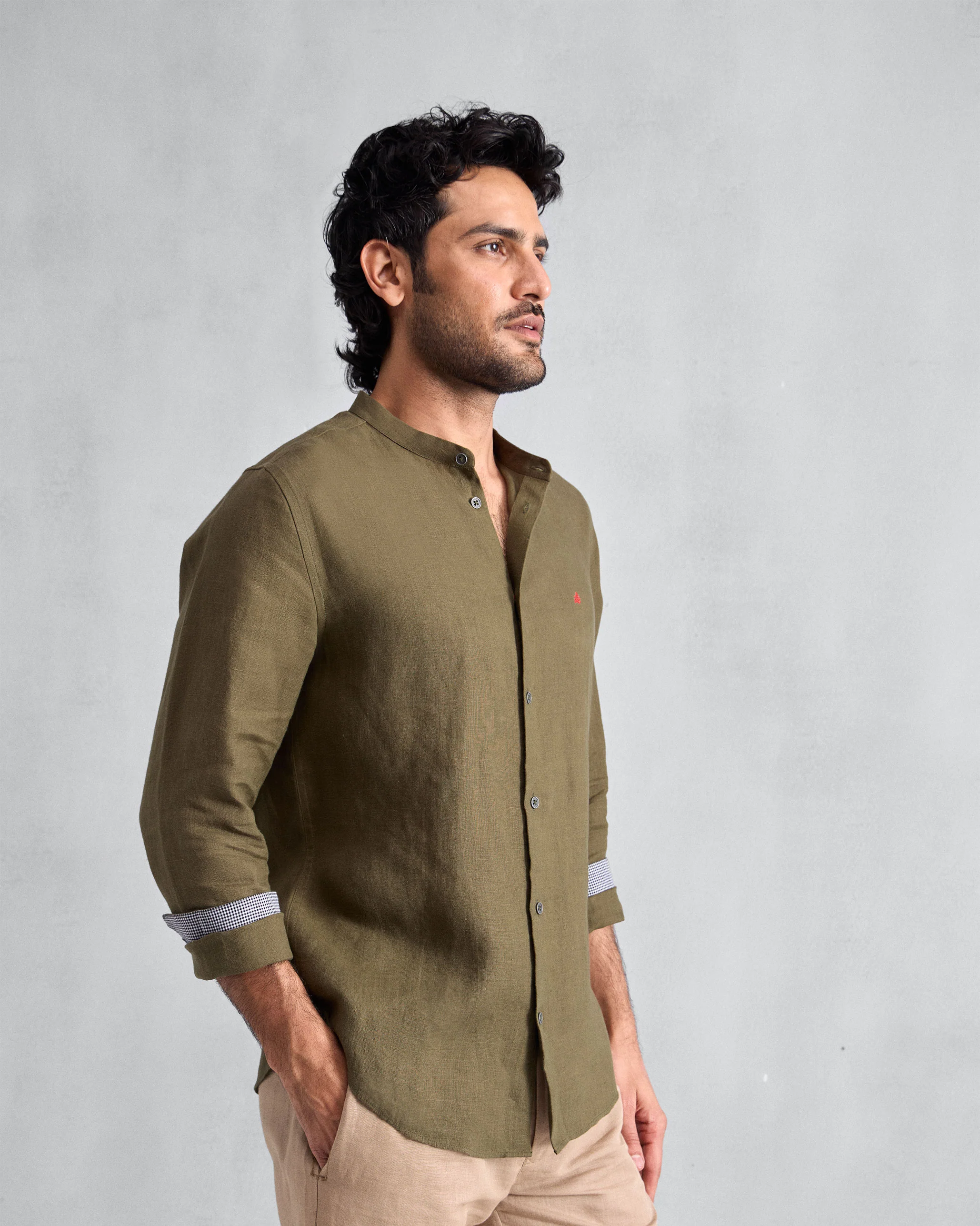 Nawab Shirt - Olive - Image 2