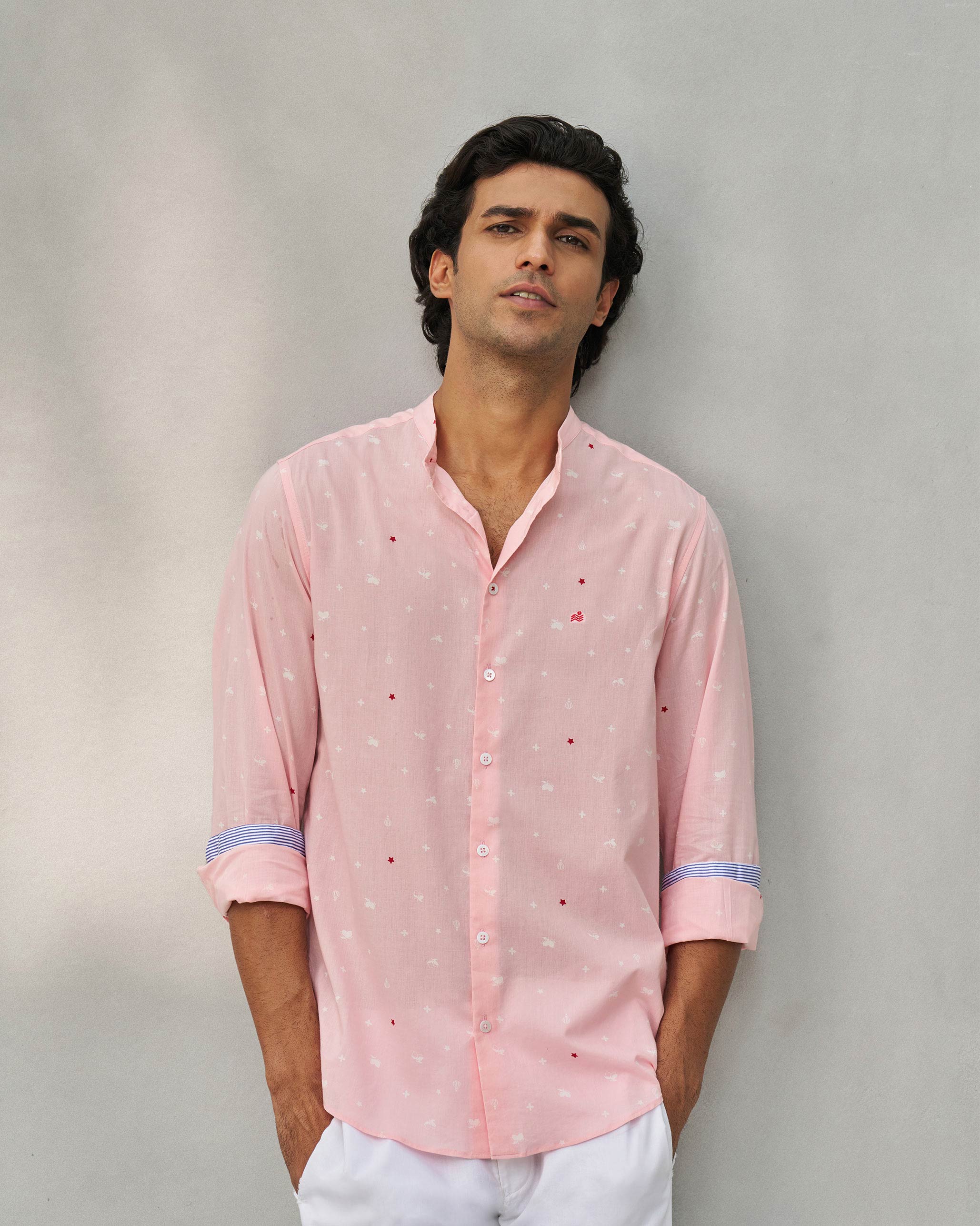 Nawab Shirt - Pink & Ivory - Image 5
