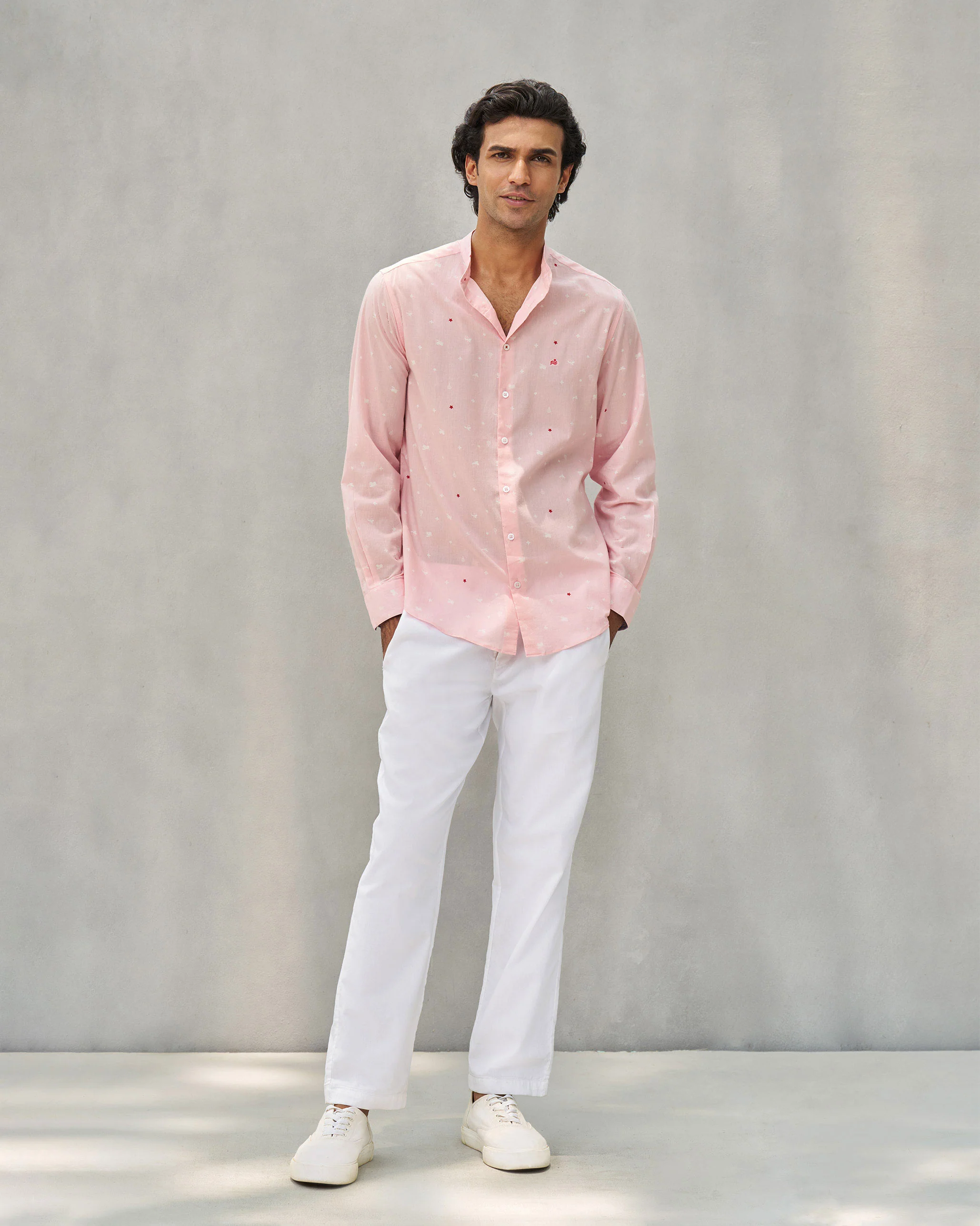 Nawab Shirt - Pink & Ivory - Image 6