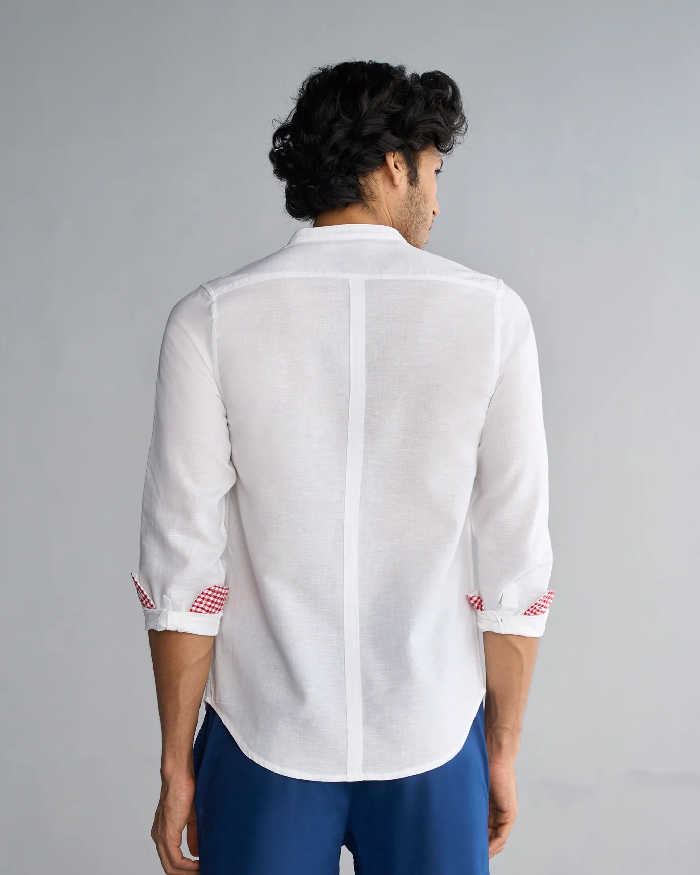 Nawab Shirt - White & Red - Image 4