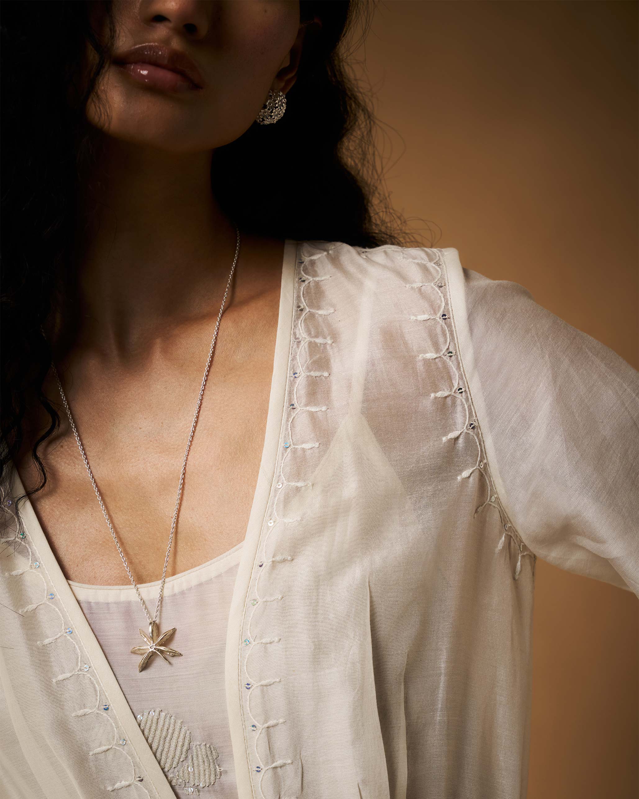 Nazaha Overlay - Ivory Chikankari - Image 4