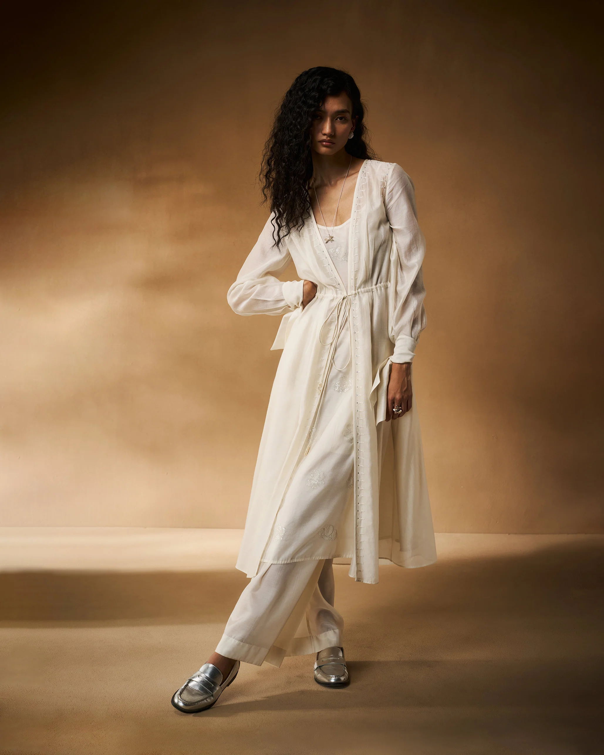 Nazaha Overlay - Ivory Chikankari - Image 7