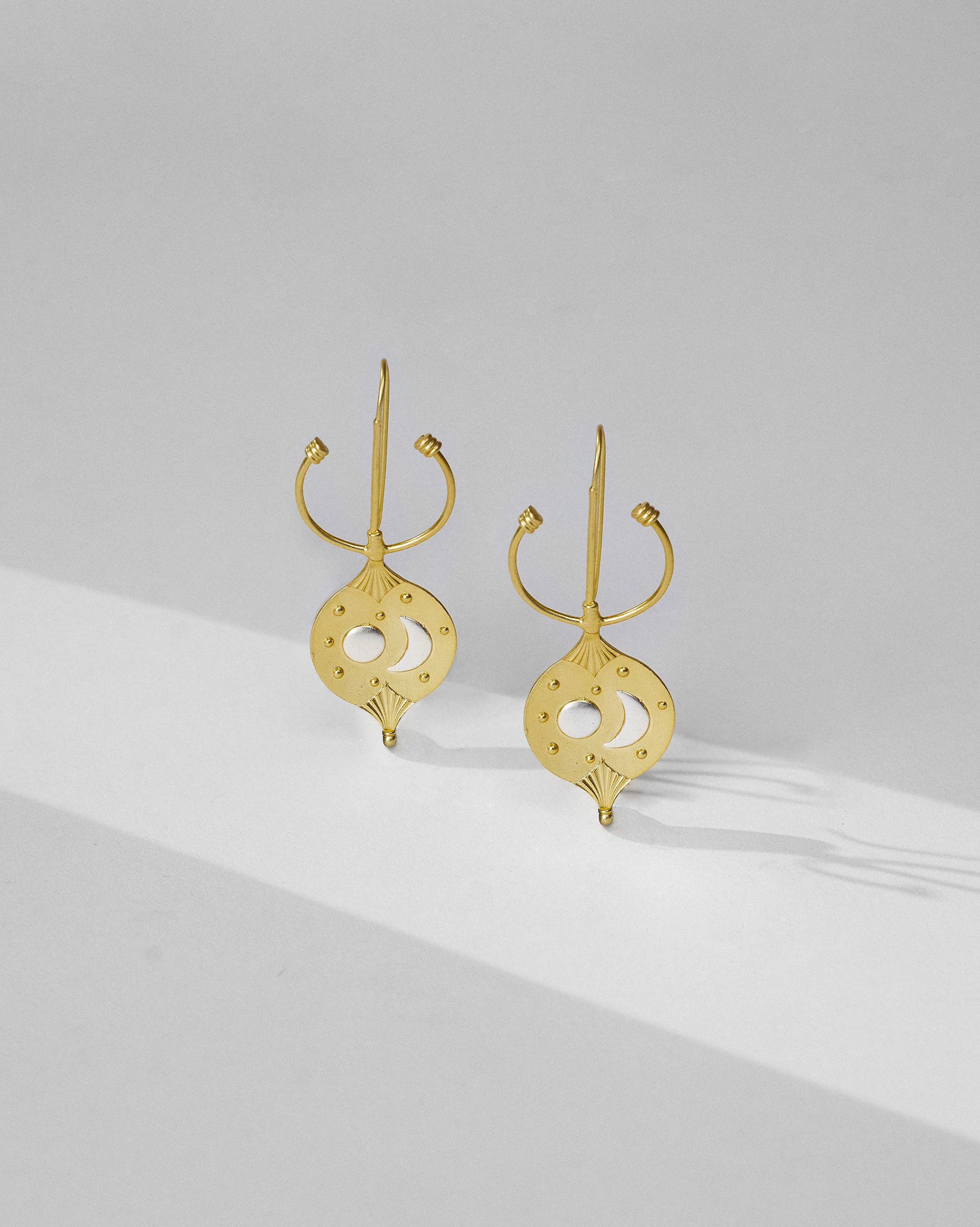 Nebra Disk Earrings - Gold & Silver - Image 2