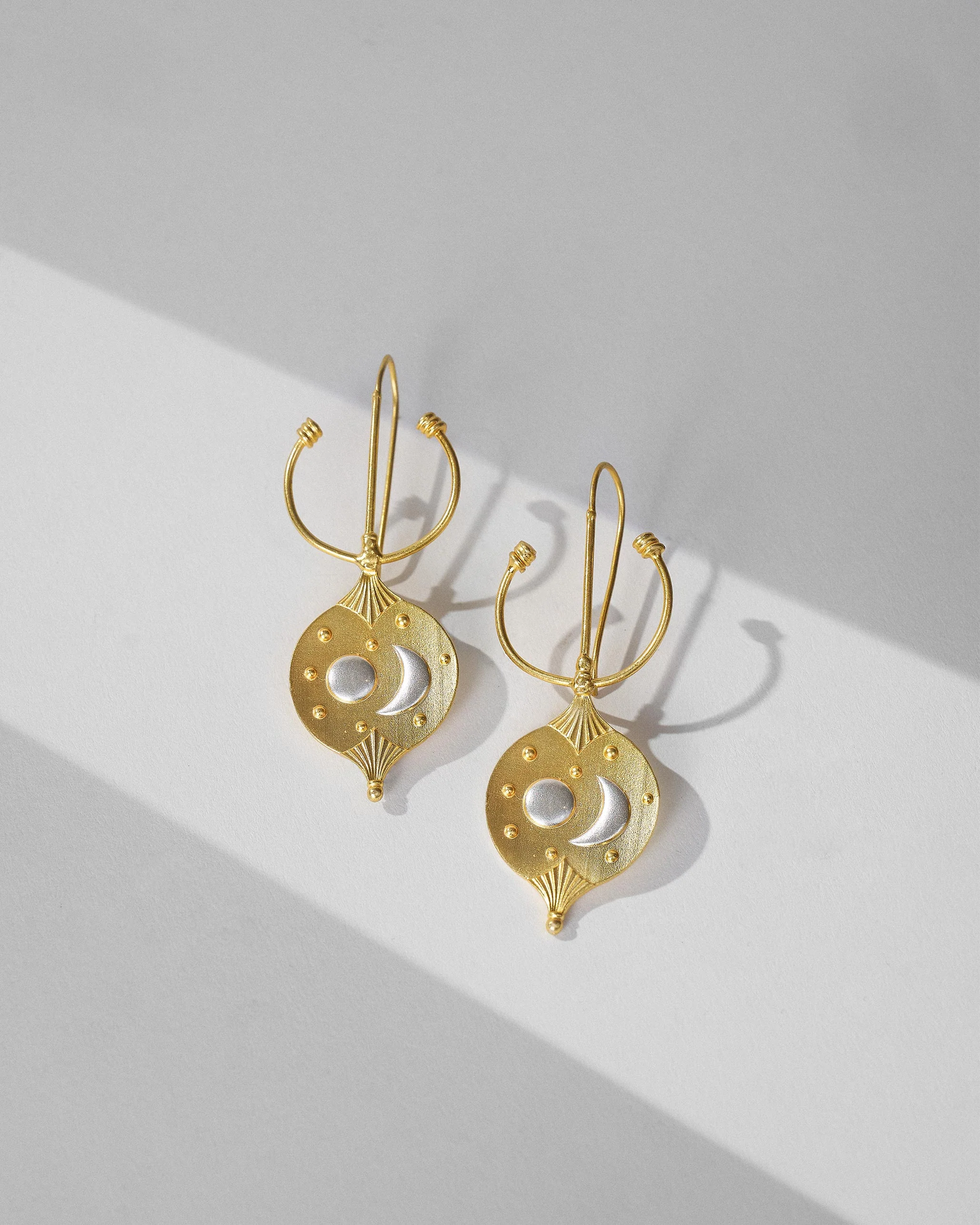 Nebra Disk Earrings - Gold & Silver - Image 3