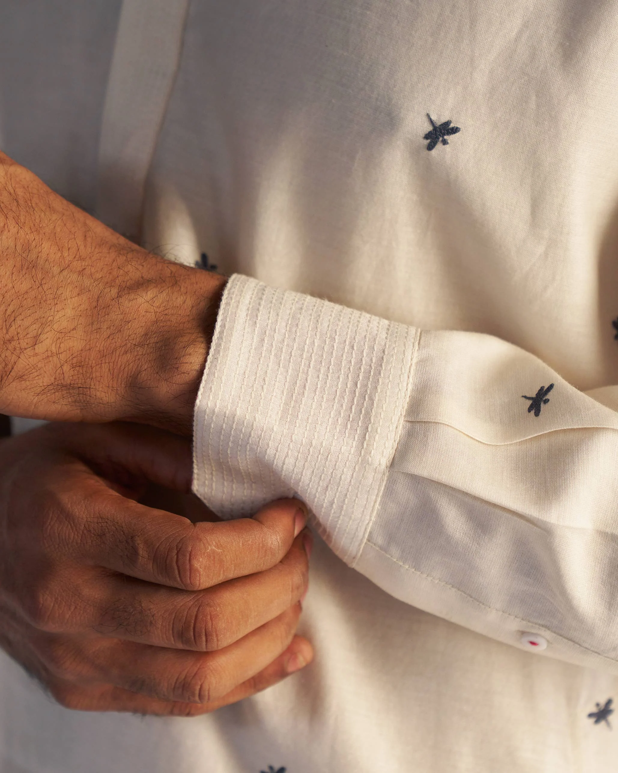 Neckband Kurta - Ivory - Image 3