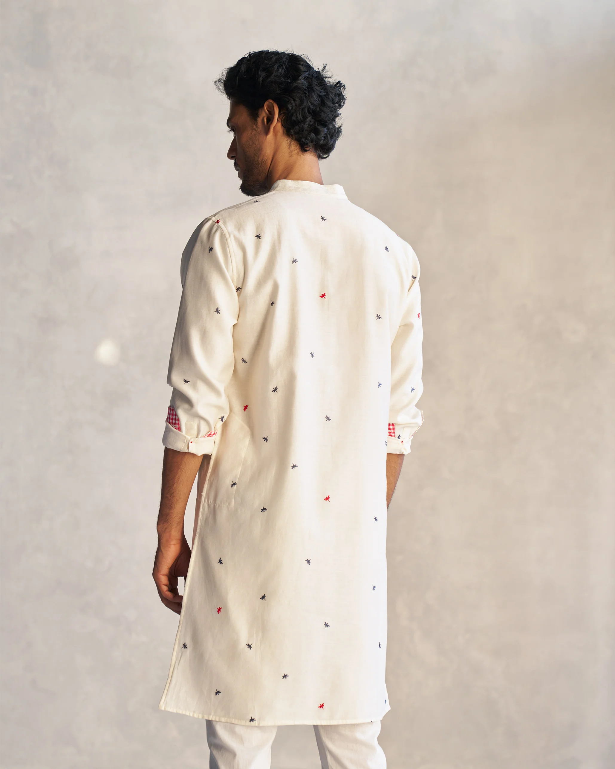 Neckband Kurta - Ivory - Image 4