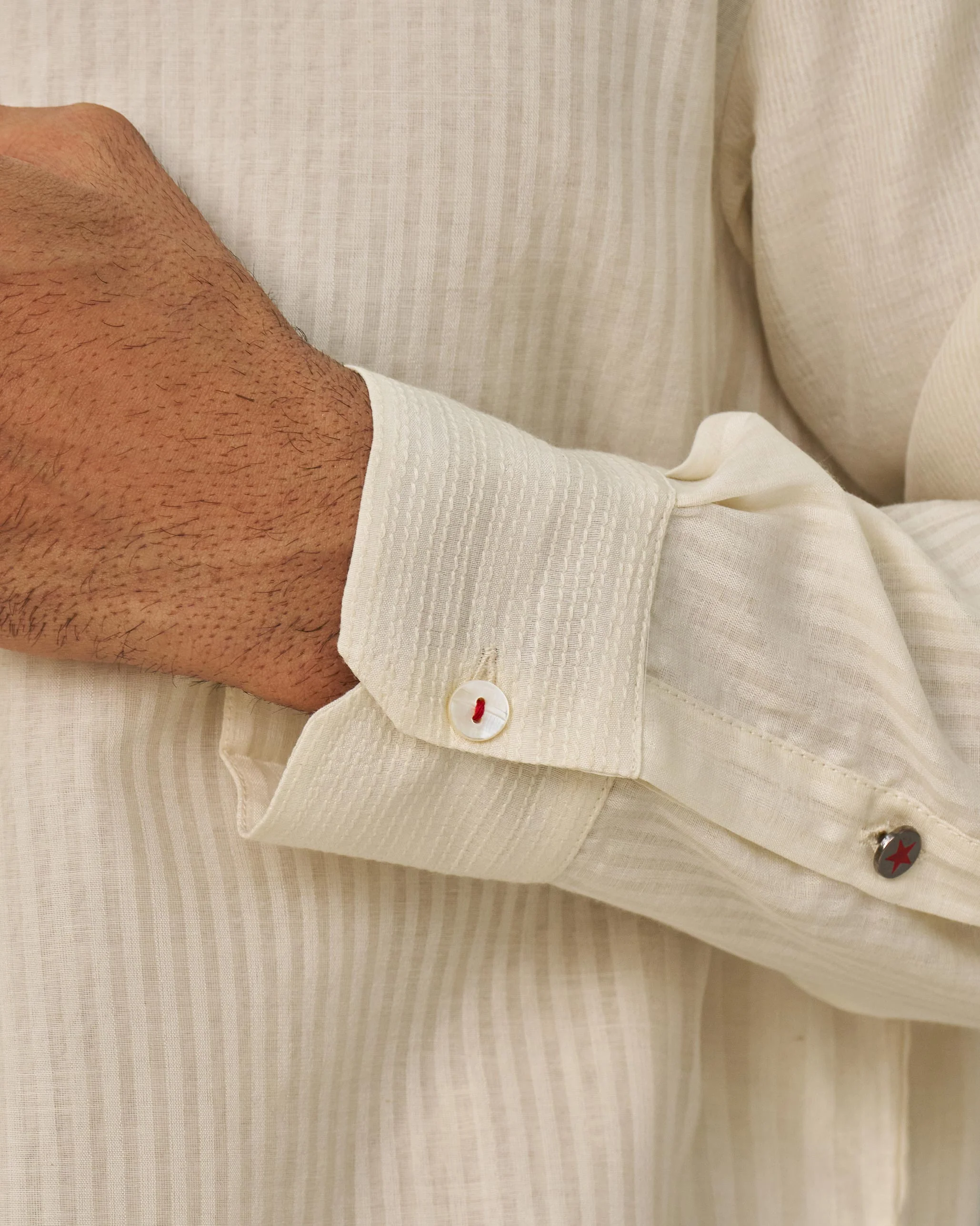 Neckband Kurta - Ivory - Image 2