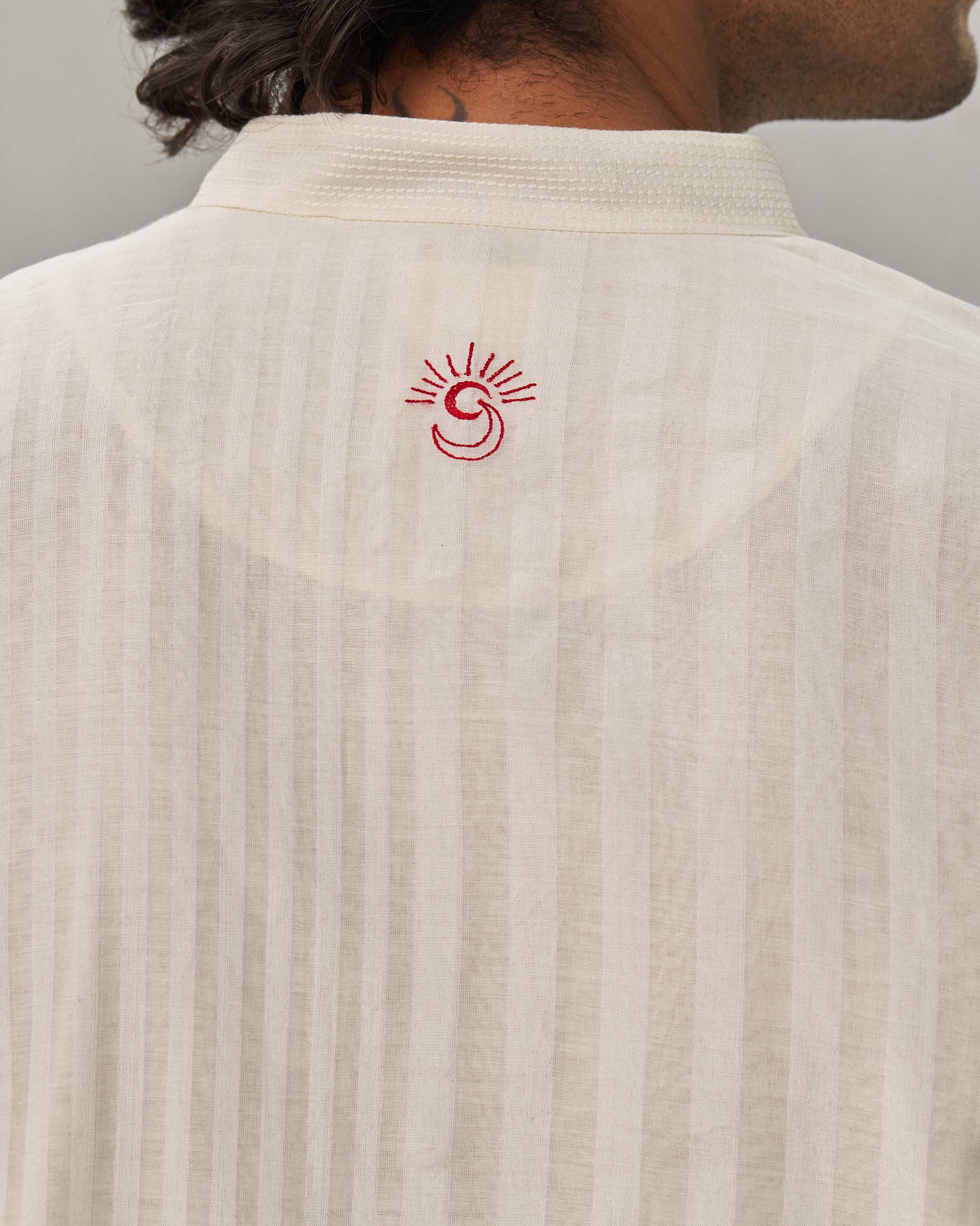 Neckband Kurta - Ivory - Image 4
